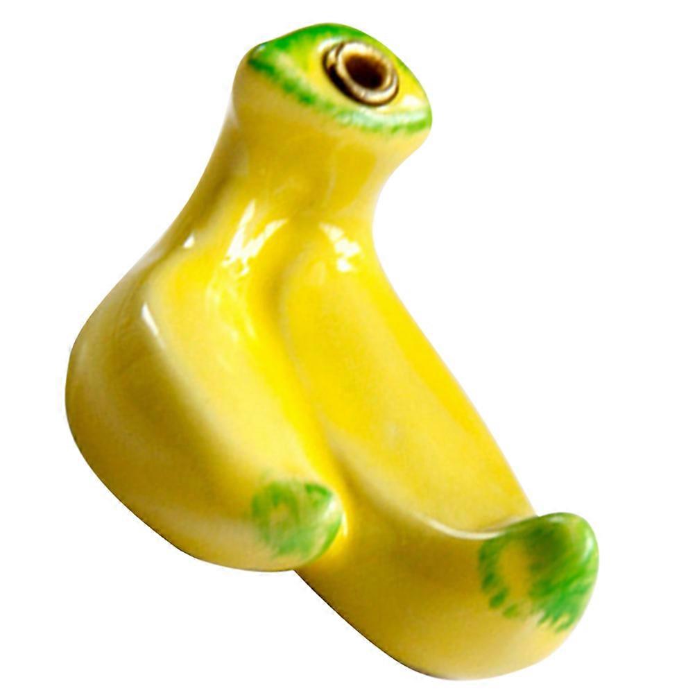 Banana Shape Incense Stick Holder Ceramic Relaxing Home Decor Yellow 4x2.8x2.6cm 1Set