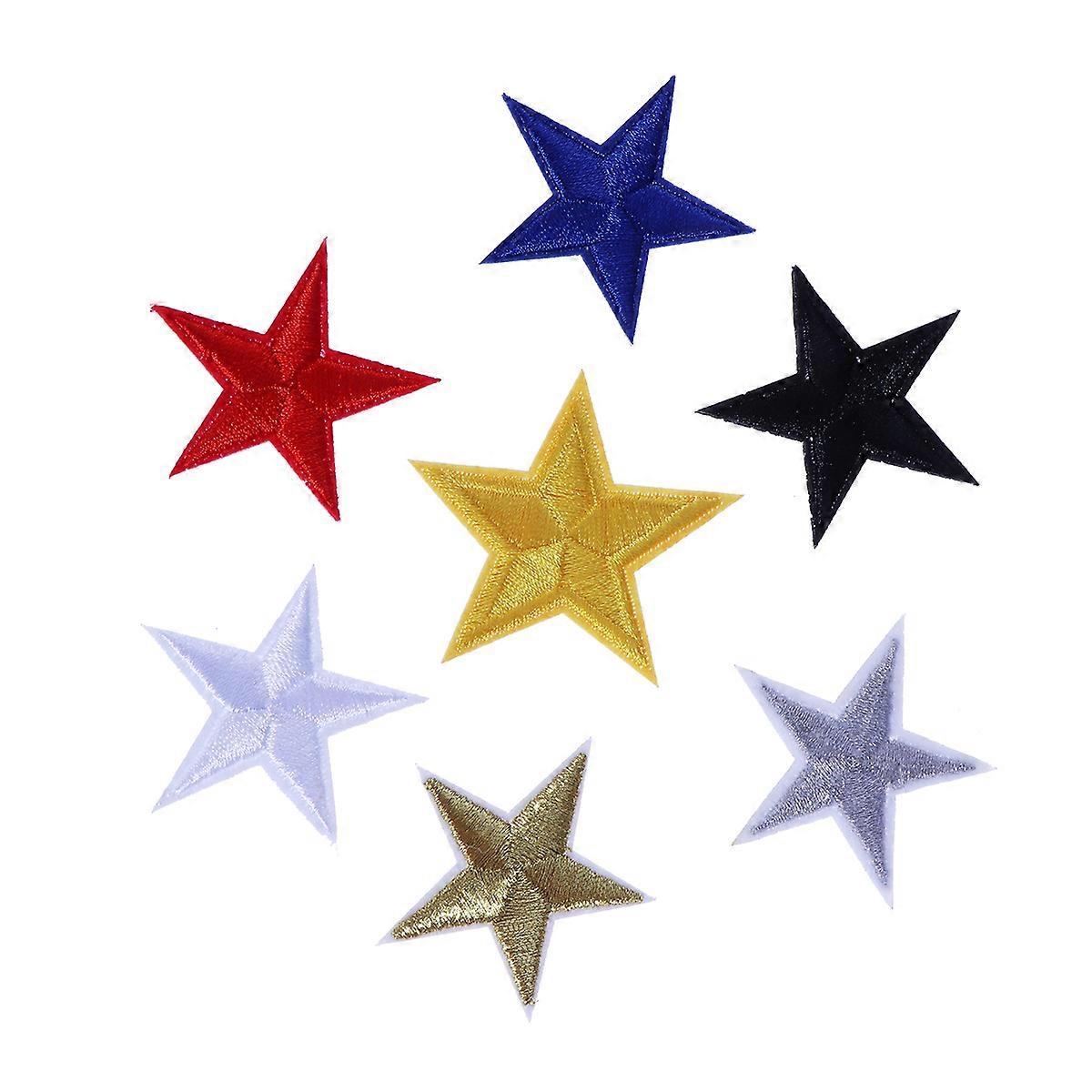 Star Patch Clothing Five-Pointed Star Cloth Decorative Patch For T-Shirt Jeans Skirt Blue Polyester 10Set