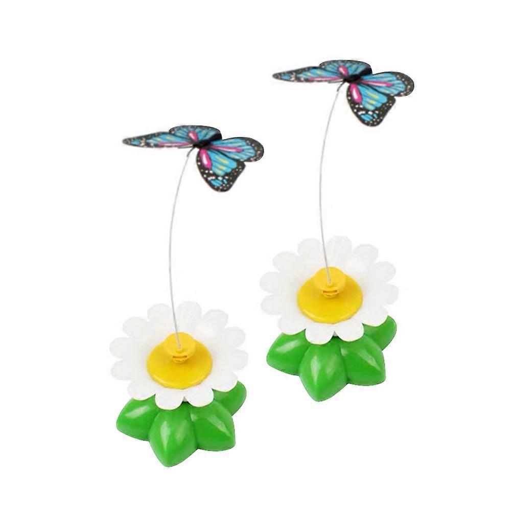 Rotating Cat Teaser Toy Electric Flower Automatic Rotation Entertainment Exercise for Cats Home Playing 5.5*8cm 2Set
