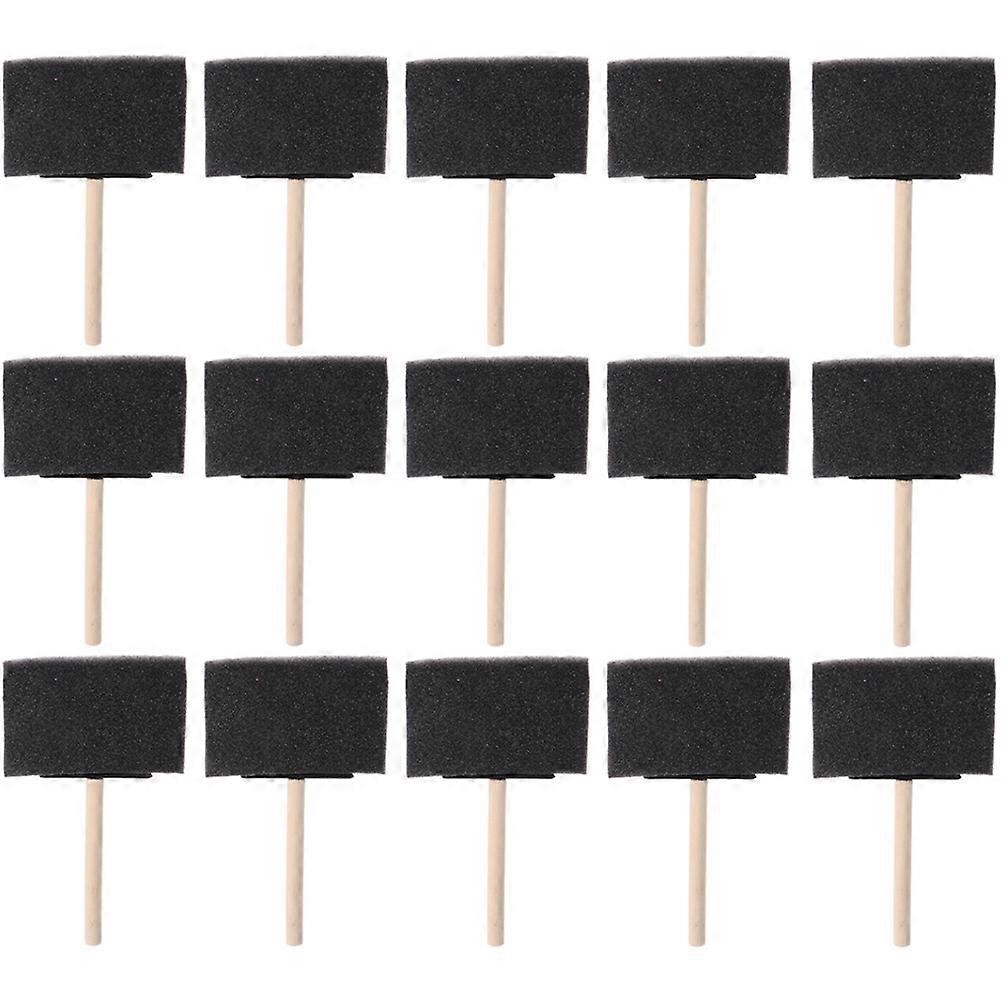 Black Wood Handle Sponge Brush for Painting Use 15Pcs Kit