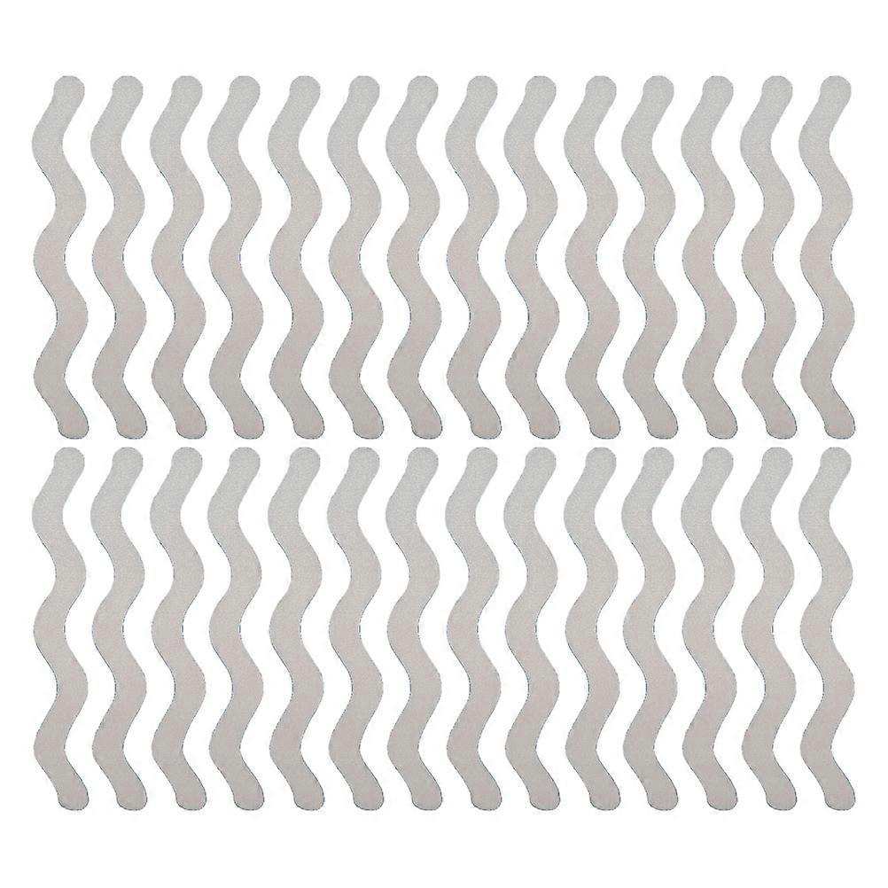 Non-Slip Bathtub Stickers S Shape Simple PEVA Bath Tub Pasters 1.3*18cm Silver 36Pcs
