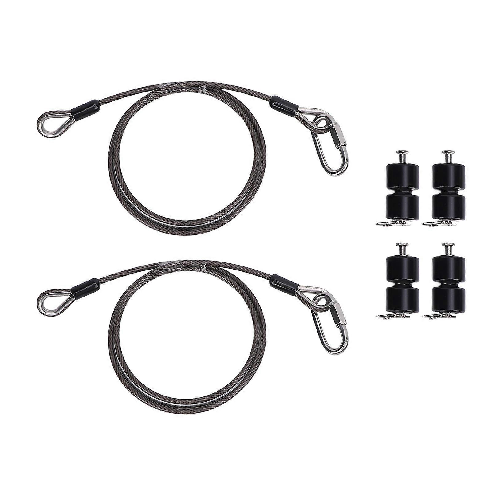 Lift Cable Replacement with EZ Spring Clips and Rollers 125542 GMNR925 for Gorilla Trailer Tailgate Lift Assist Black