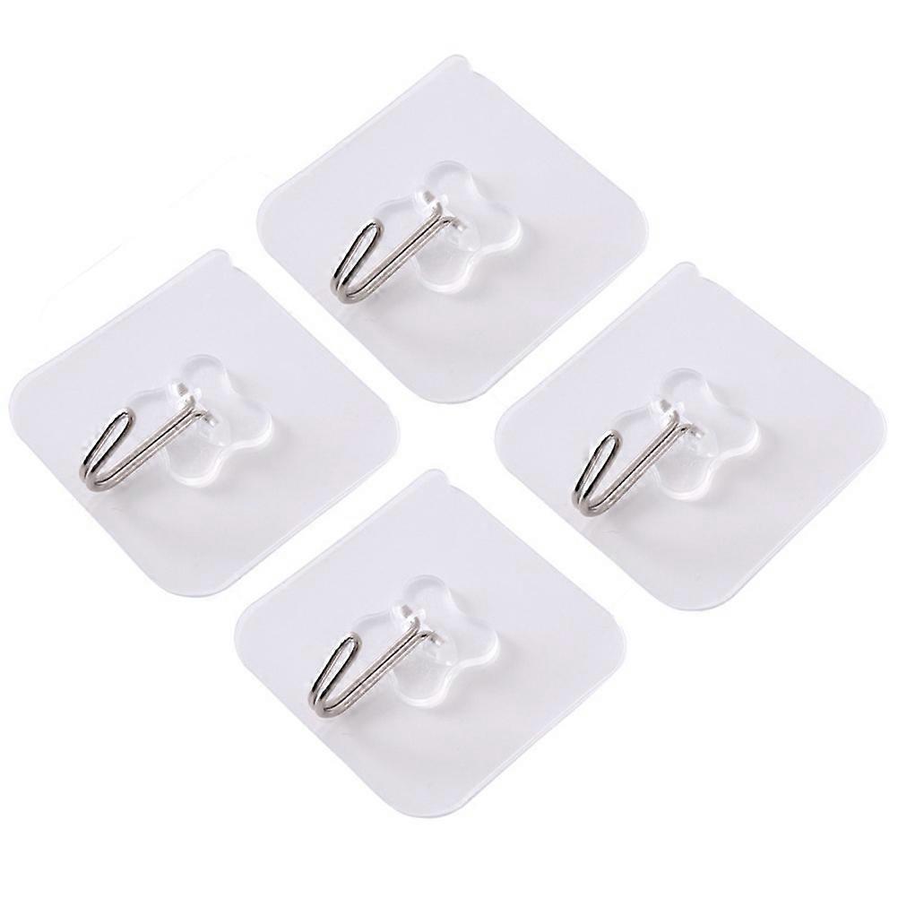 Seamless Transparent Hooks Self Adhesive Wall Hooks Bathroom Kitchen Oilproof 8Pcs