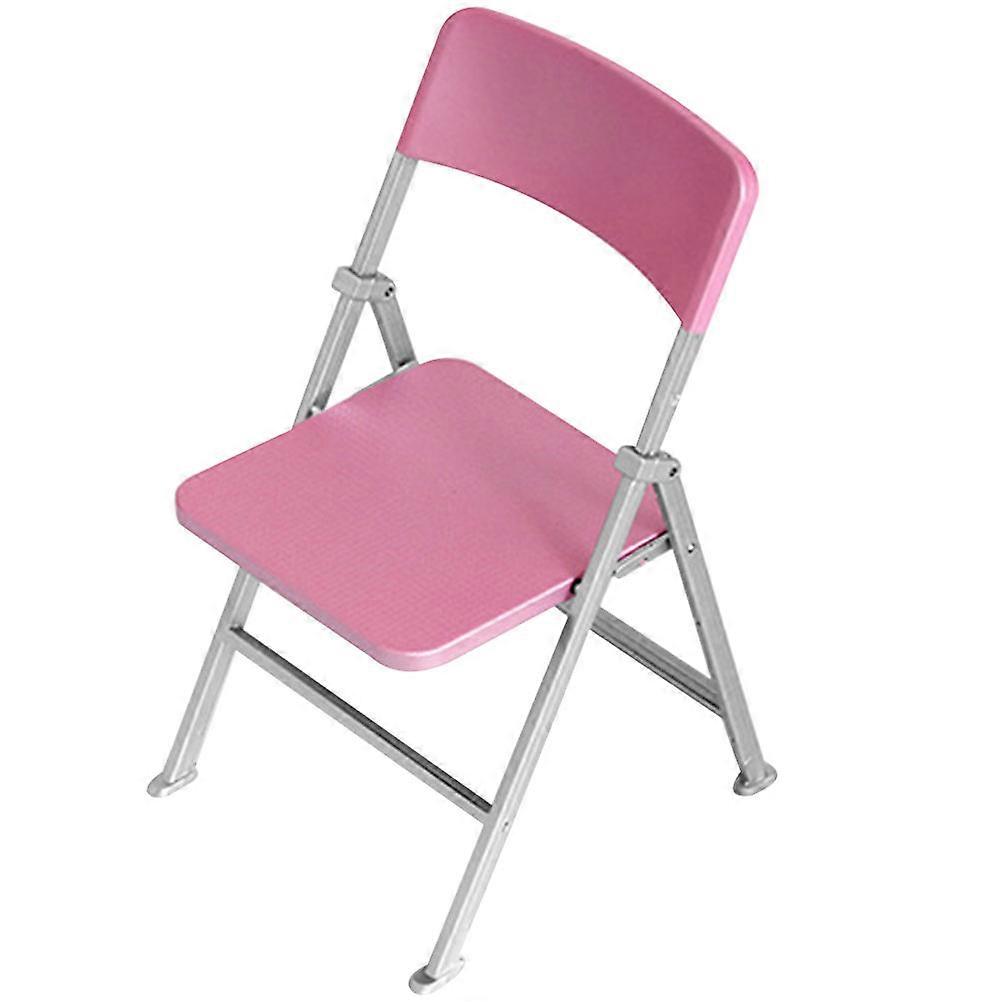 Folding Chair Doll Furniture Miniature Adornment Pink 15X9.4CM Home Decoration 1Set
