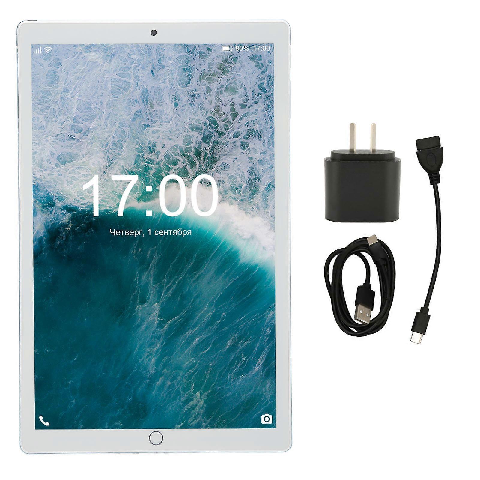 Tablette Android 11 10 pouces HD grand écran 3 Go 64 Go 8 cœurs avec réseau 3G Wi-Fi Bleu