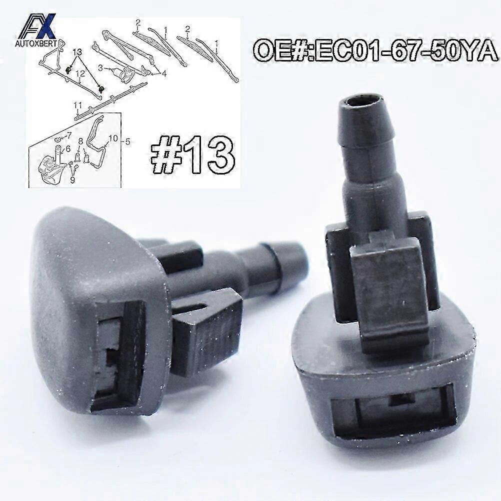 الزجاج الأمامي ممسحة غسالة فوهات جيت رذاذ 2 قطعة / مجموعة لمازدا Tribute Mazda3 3 6 OE # EC01-67-50YA بخاخ الماء السائل