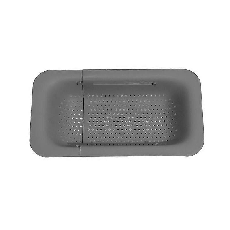 Collapsible Colander, Retractable Sink Colander, Water Drain Drying Rack (Gray) 36*20*5CM