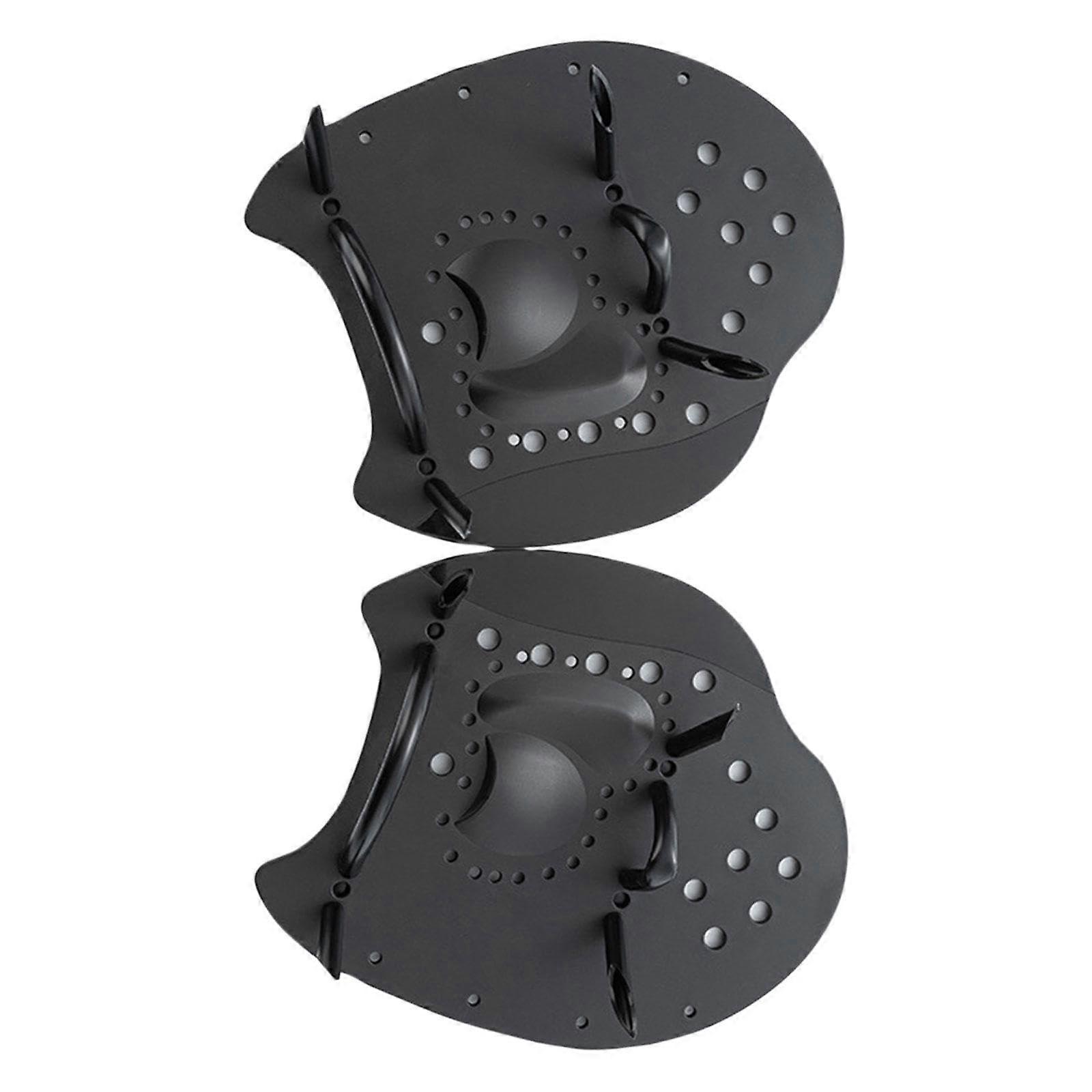 Swimming Hand Paddles Black For Beginners, Palm Paddle Set For Backstroke And Butterfly Training