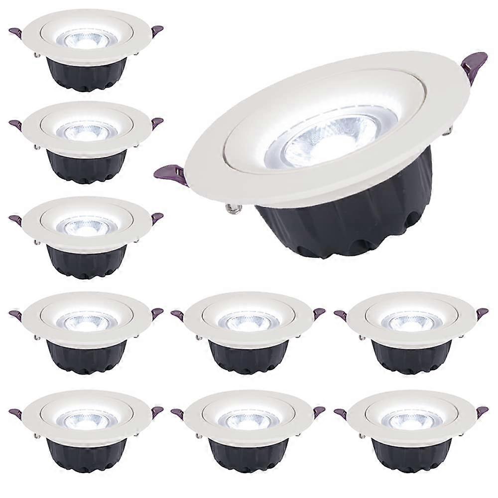 Set of 10 LED Recessed Lights 2in4in Adjustable Angle 12W 3000K