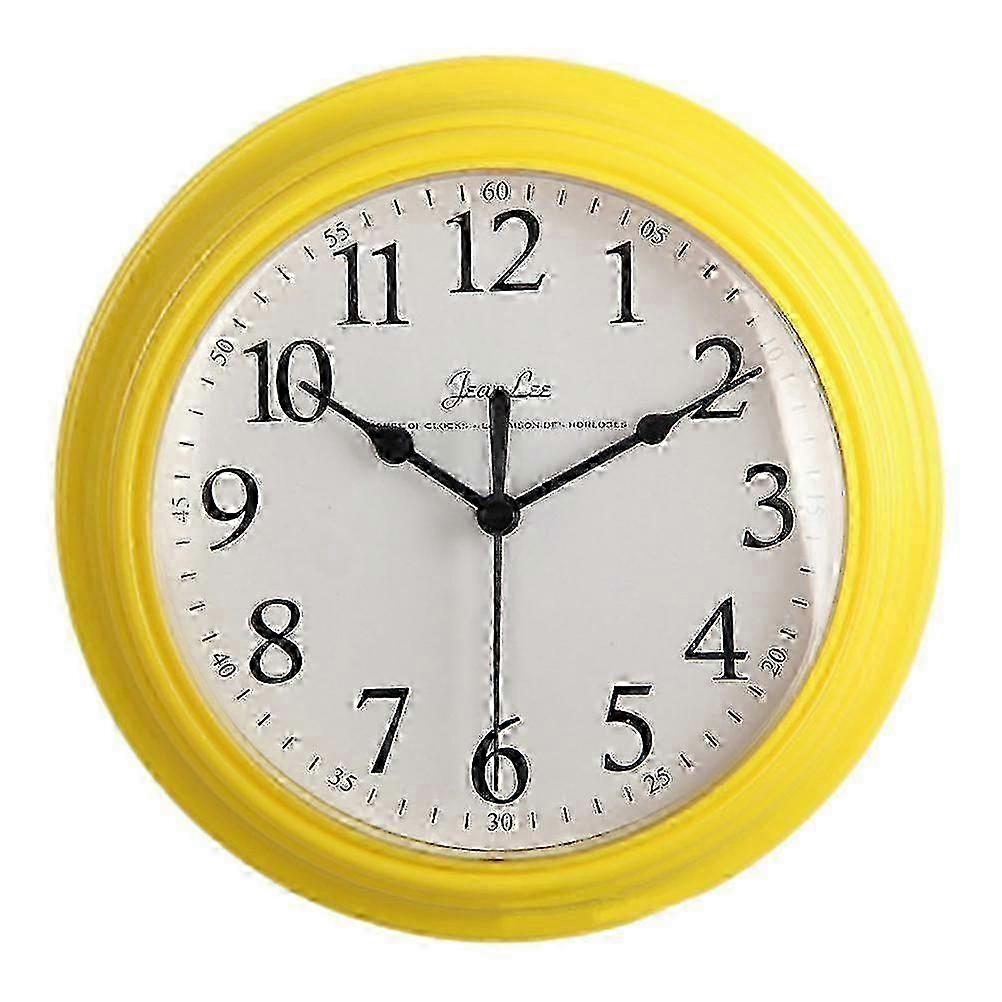 Digital Silent Wall Clock for Kitchen Bedroom Yellow Clock Set