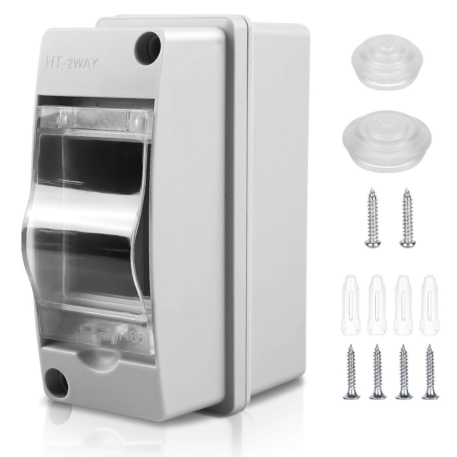 Vedenpitävä ulkokäyttöön tarkoitettu sähkörasian kotelo: IP65 vedenpitävä, 2 moduulia