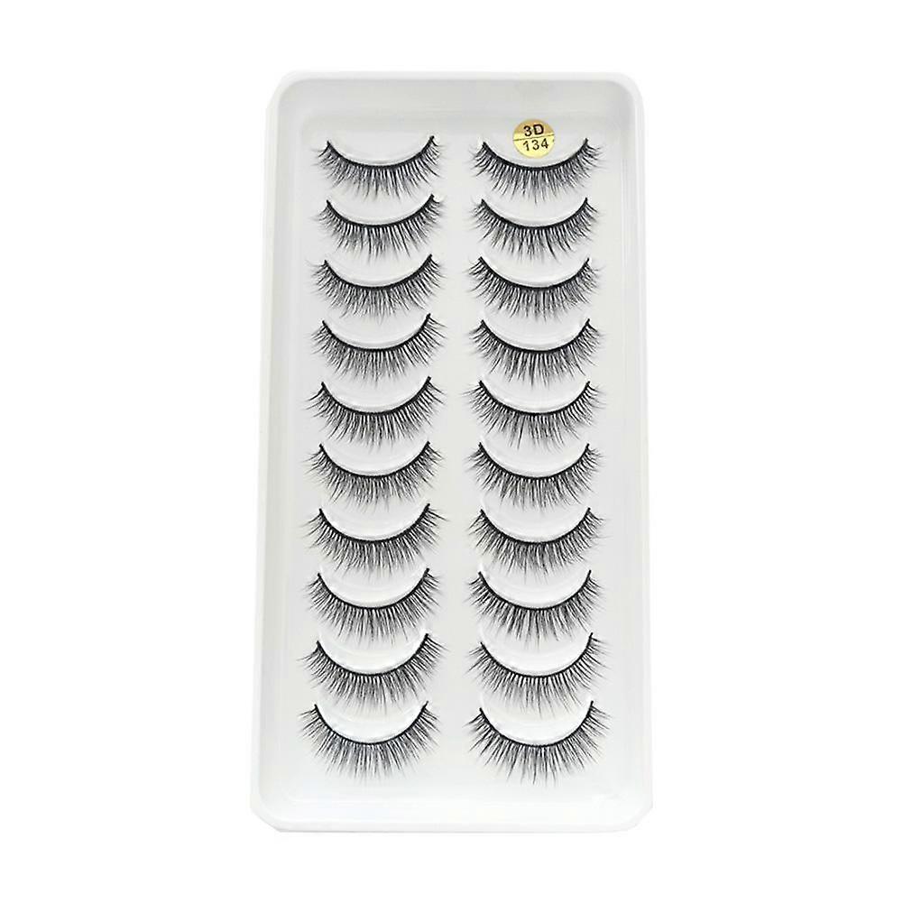 Natural Look False Eyelashes 10 Pairs Soft Lightweight Comfortable Easy to Apply Reusable