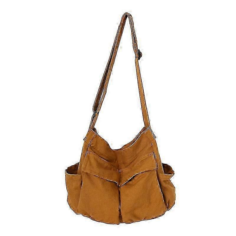 Inclined Shoulder Bag Denim  brown