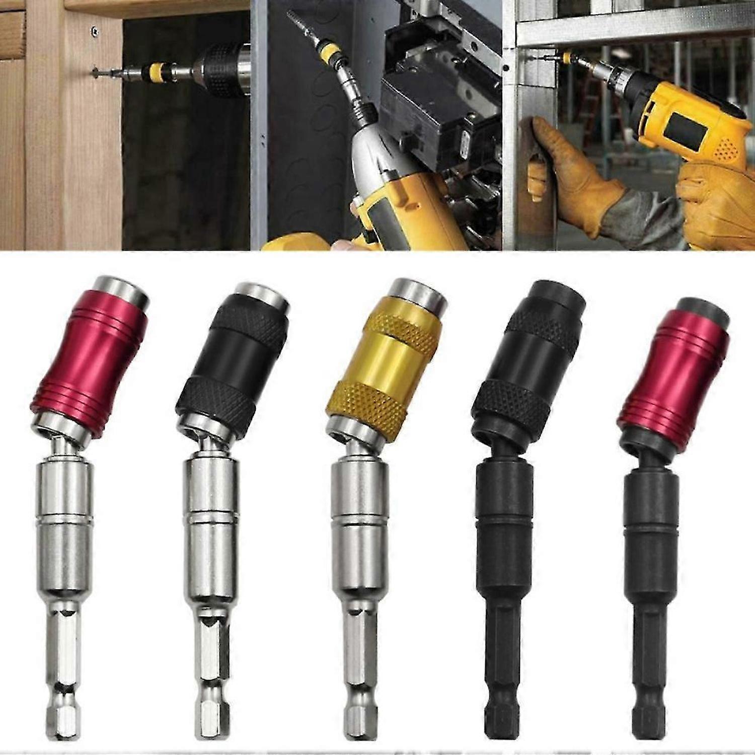 Black Tip Pivoting Steel Drill Swivel Bit Impact Magnetic Holder Bit F1M7
