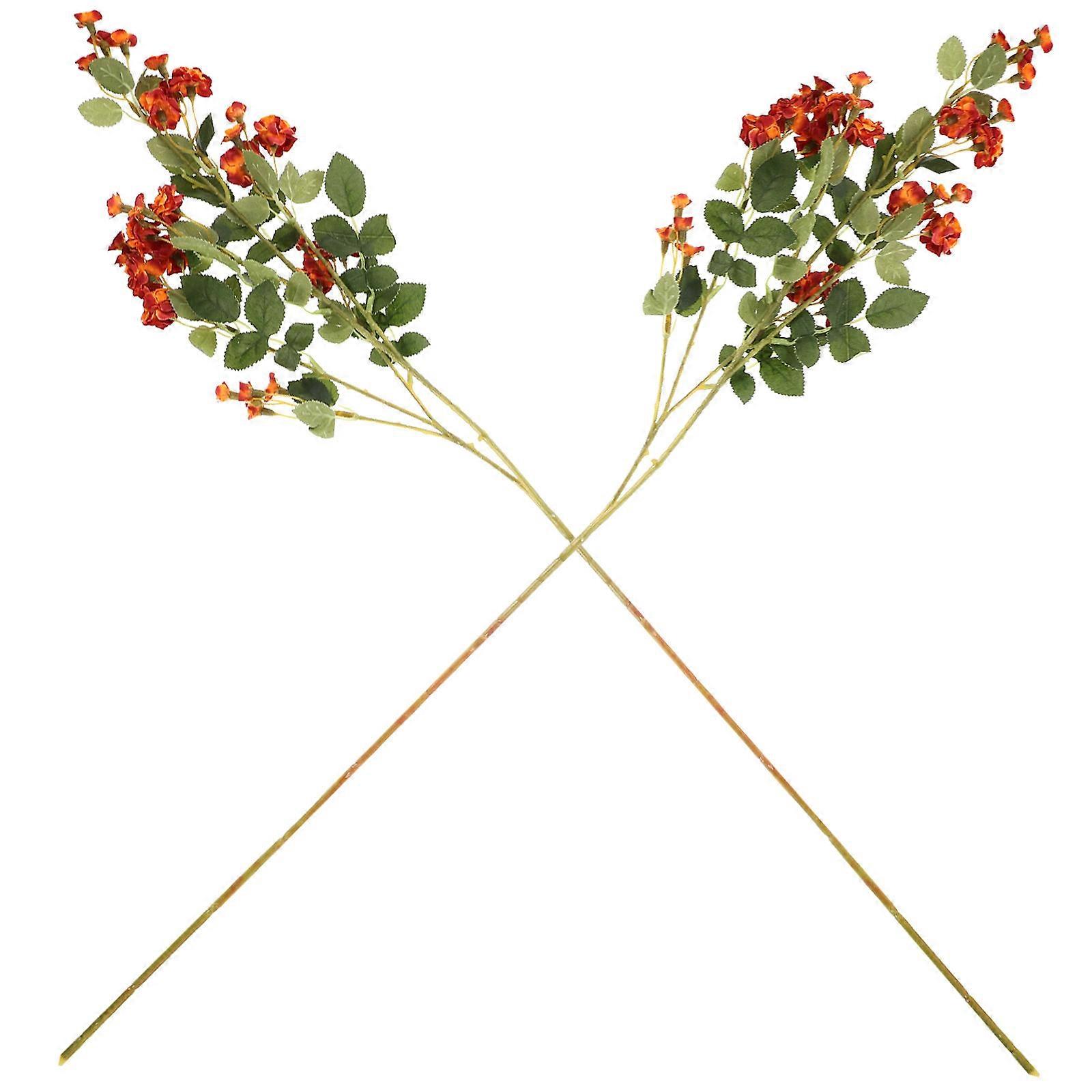 Artificial Flower Stems Flower Arrangement Ornaments Dining Table Non-withering Orange 73.00X8.00X8.00CM 2Pcs
