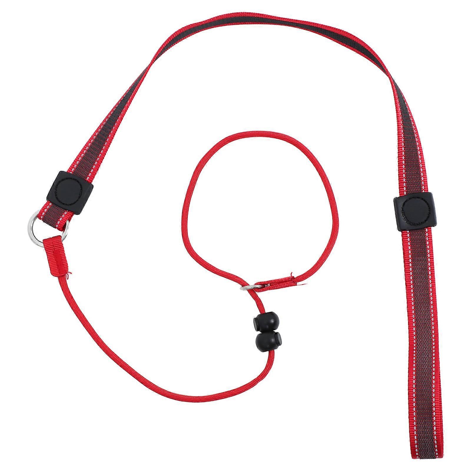 Comfortable Control Slip Dog Leash For Training Anti Pull Rope Red 150.00X2.50X0.20cm Polyester Behavior Correction 1Set