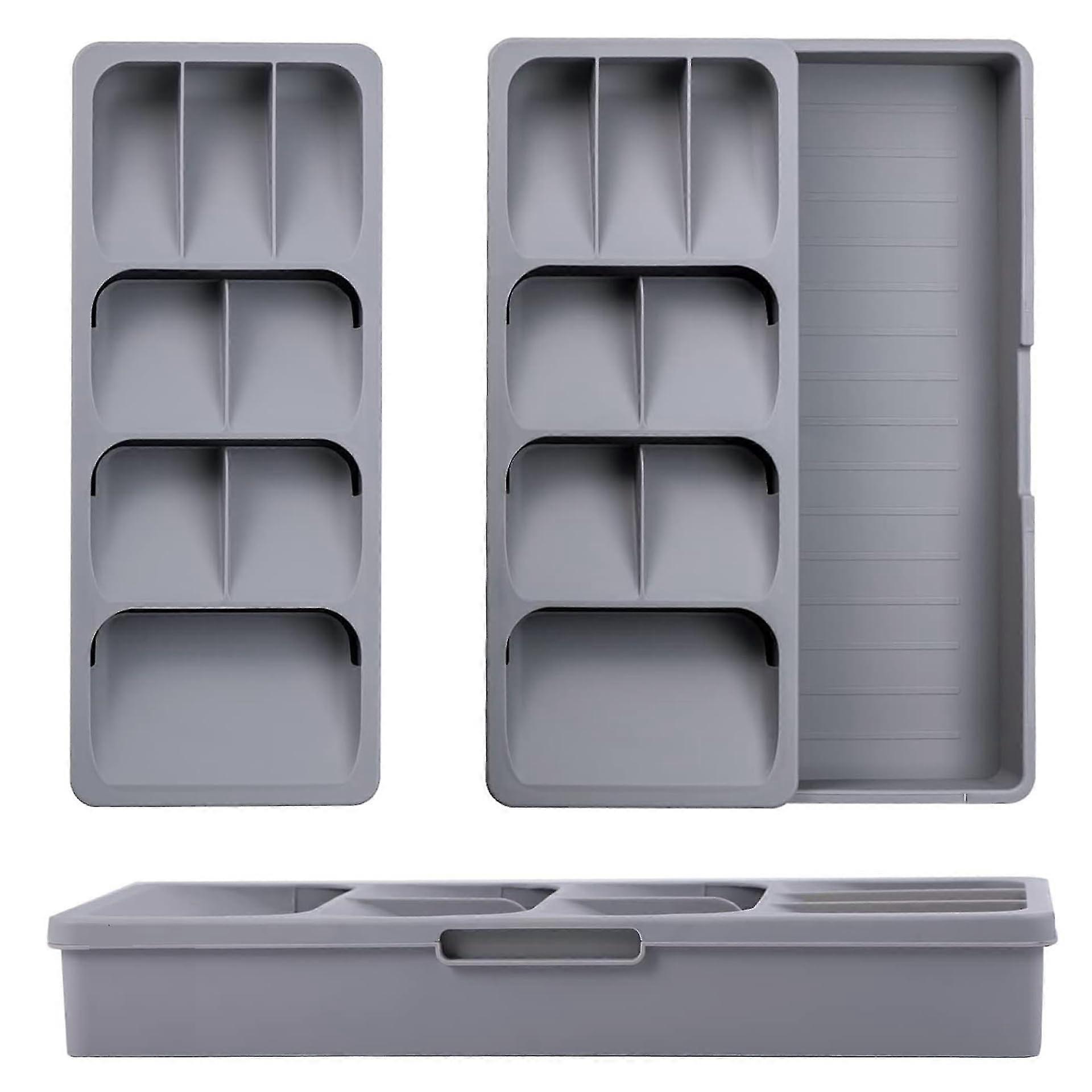 Expandable and Adjustable Compact Silverware Drawer Organizer Suitable for Kitchen Utensil Storage Solutions