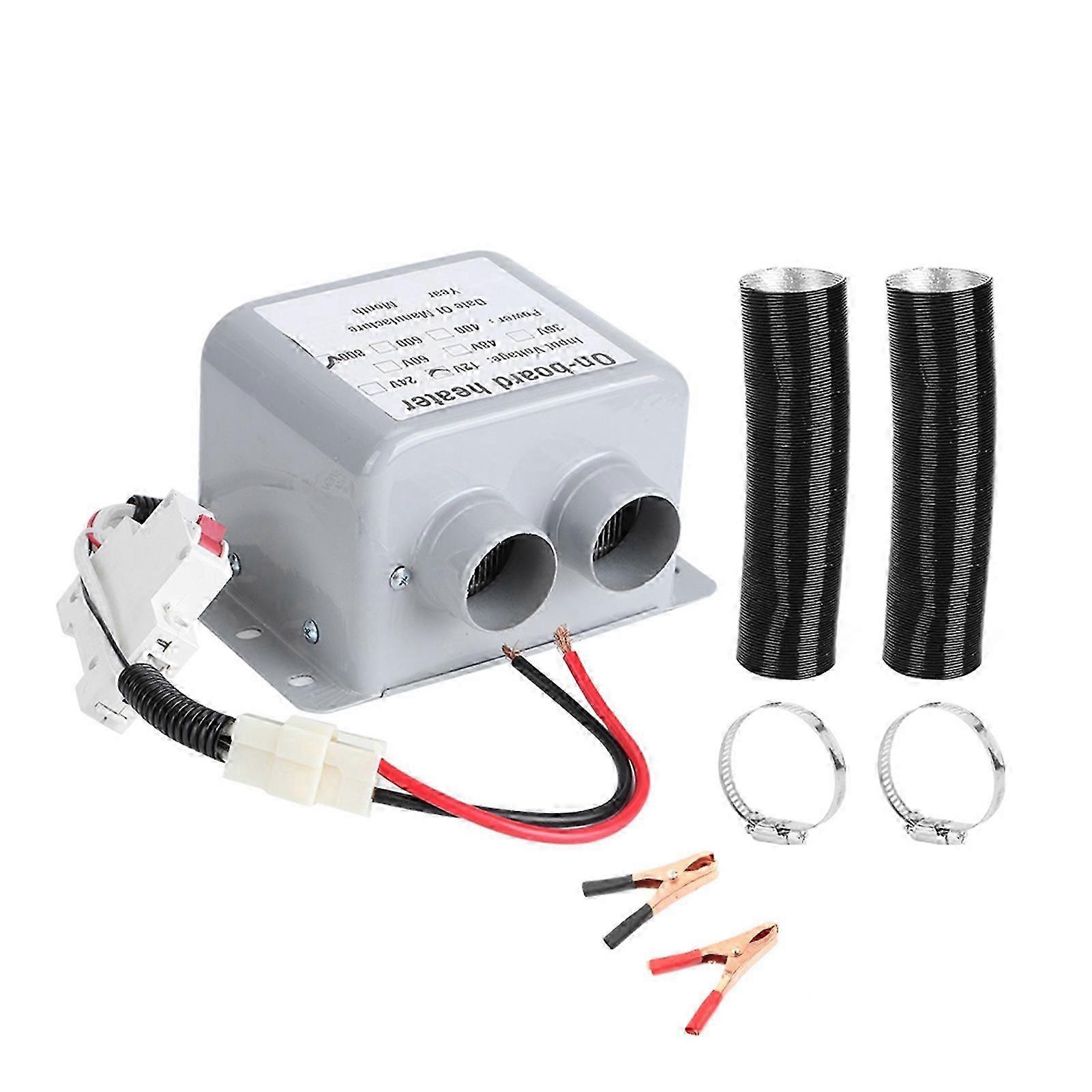 12V 800W Dual Outlet Heater - Rapid 5s Warm-Up for Windshield and Glass Defrosting, Compact Design for Vehicle Use