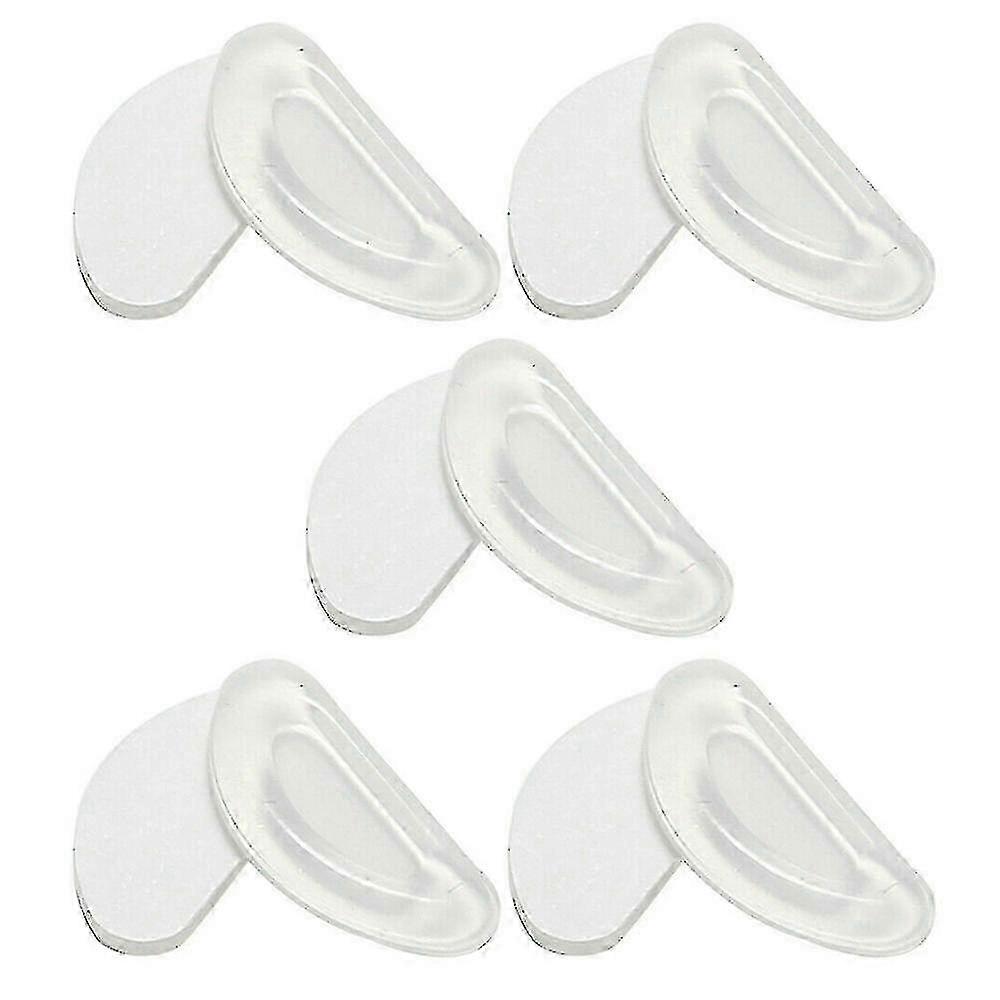 Non-Slip Silicone Nose Pads for Glasses, Anti-Slip Eyewear Nose Pads, Clear Spectacle Nose Pads - 5 Pairs