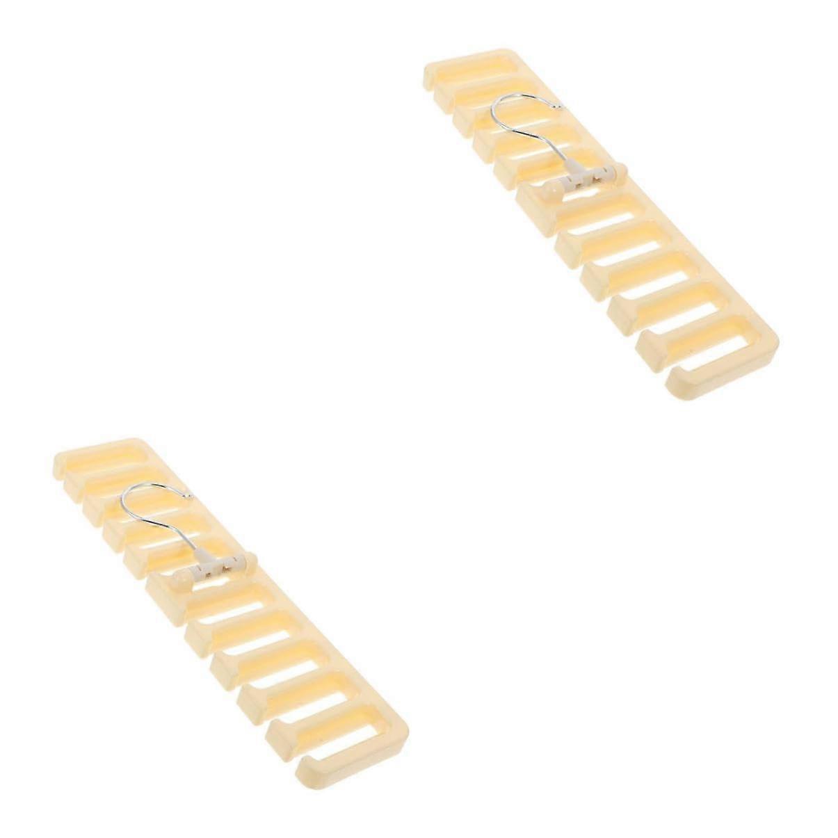 Belt Storage Rack for Dullume Handle Kitchen Utensils Bow Storage System - Plastic White Organizer, 2 Sets of 2 Pieces