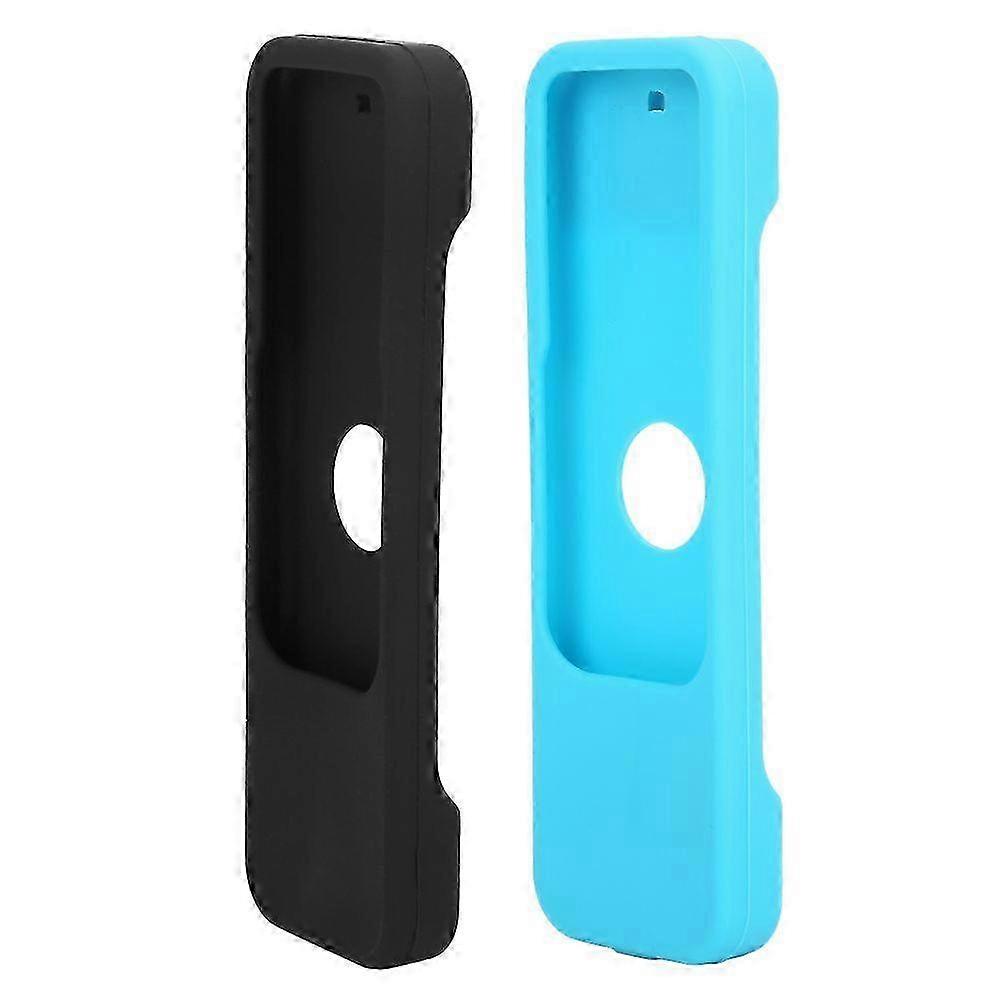 2Pcs Non-Slip Protective Silicone Cover Case for 4K 4th and 5th Generation Remote Controller (Black Blue)