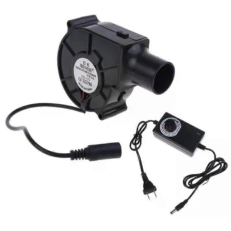 US/EU Plug BBQ Fan Air Blower 12V Large Air Flow 110V 220V AC Powered Fan Variable Speed Controller Picnic Barbecue Tool