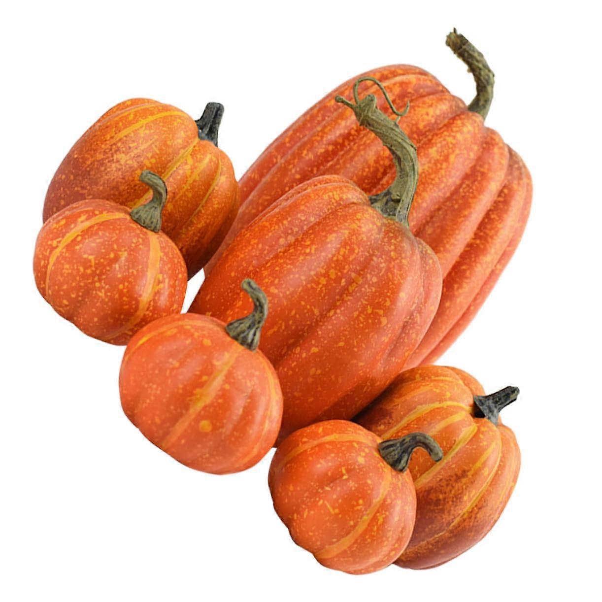 Artificial Pumpkin Model 7-Piece Modular Realistic Halloween Decoration Lightweight Party Decor Versatile