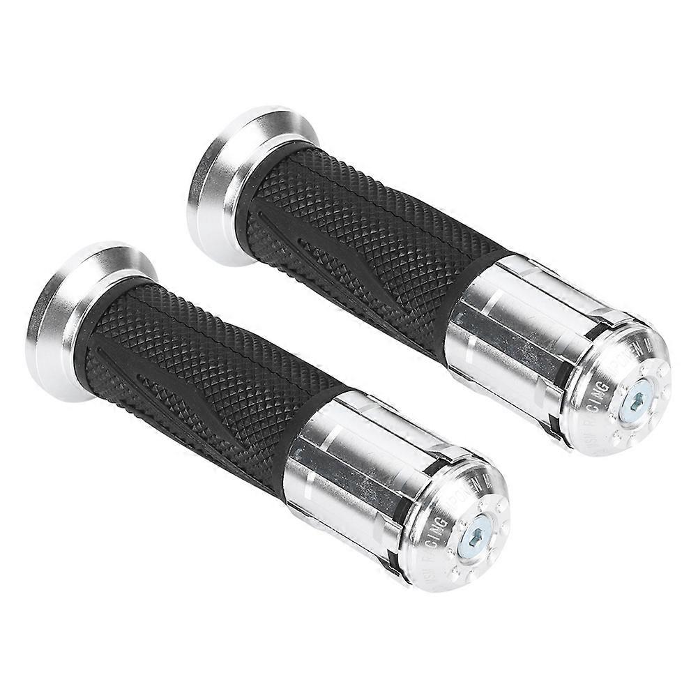 22mm Universal Handlebar Non slip Hand Grips Motorcycle Modification Accessory(Silver )