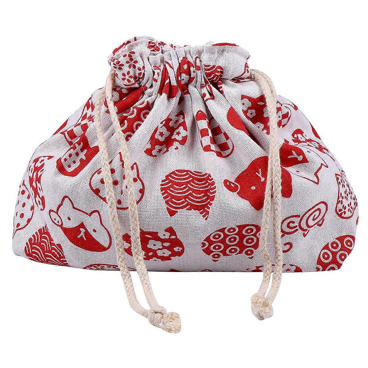 Adorable Bento Bags Square Shape Easy to Clean for Picnic Office Use 1Pack