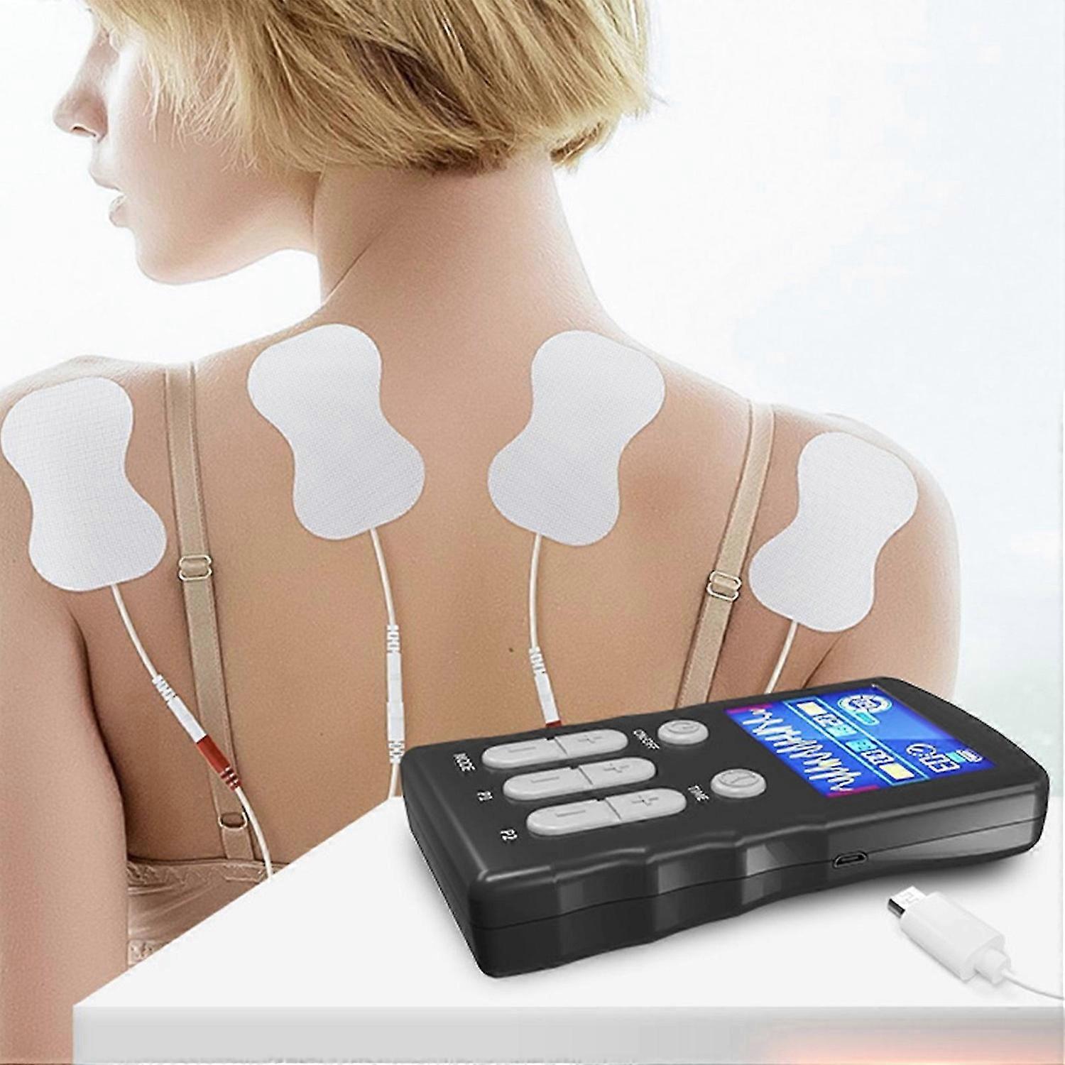 Machine TENS Unit, stimulateur musculaire EMS à deux canaux avec 25 modes, 50 intensités pour le corps entier