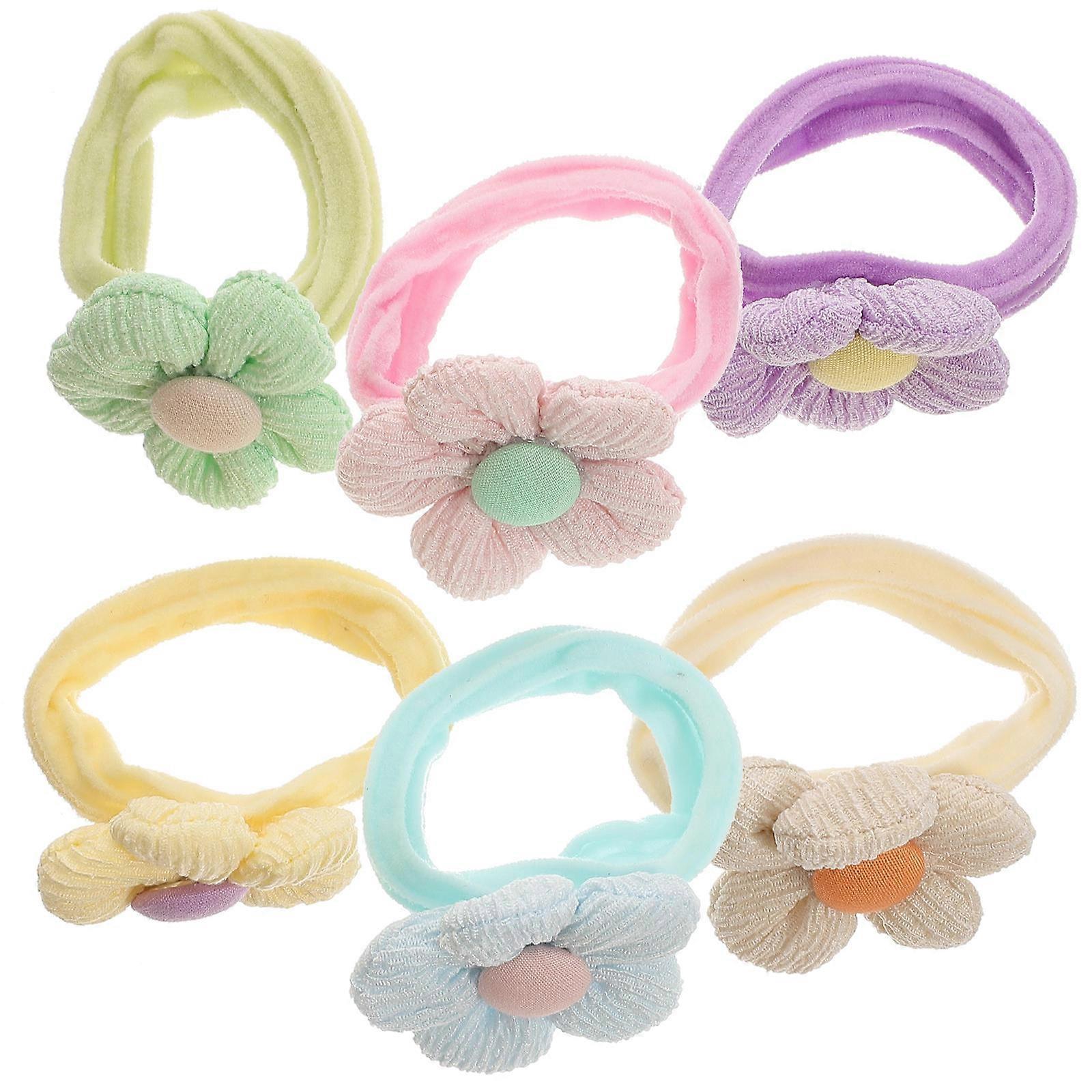 Bandes de cheveux pour les petites filles confortable prise sécurisée vacances usure quotidienne bambin fille élastiques à cheveux 1.5X3.7CM 6Pcs