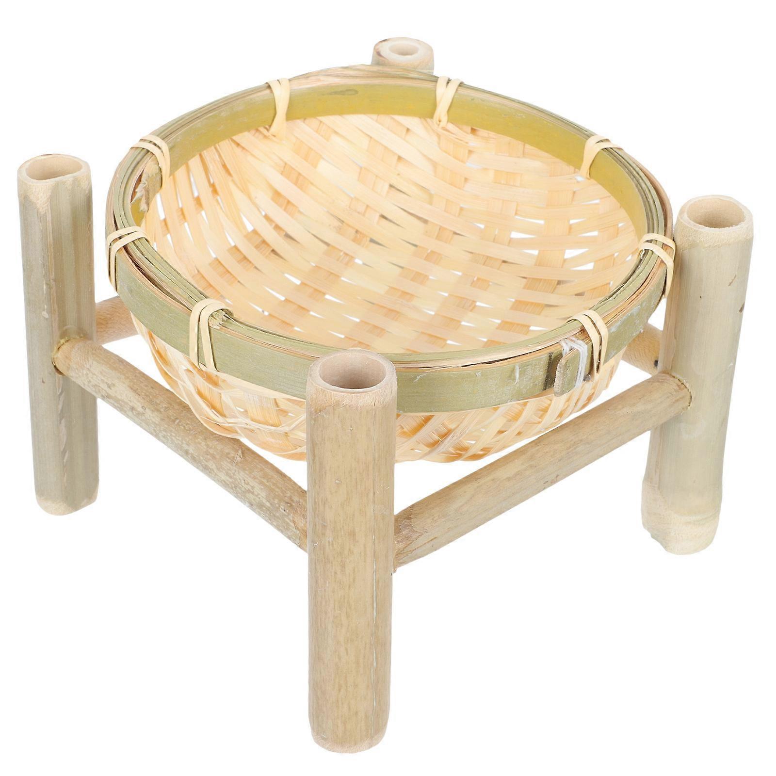 1pc Collations tissées Assiette Noix Arrangement Plateau Portable Rétro Rangement Support