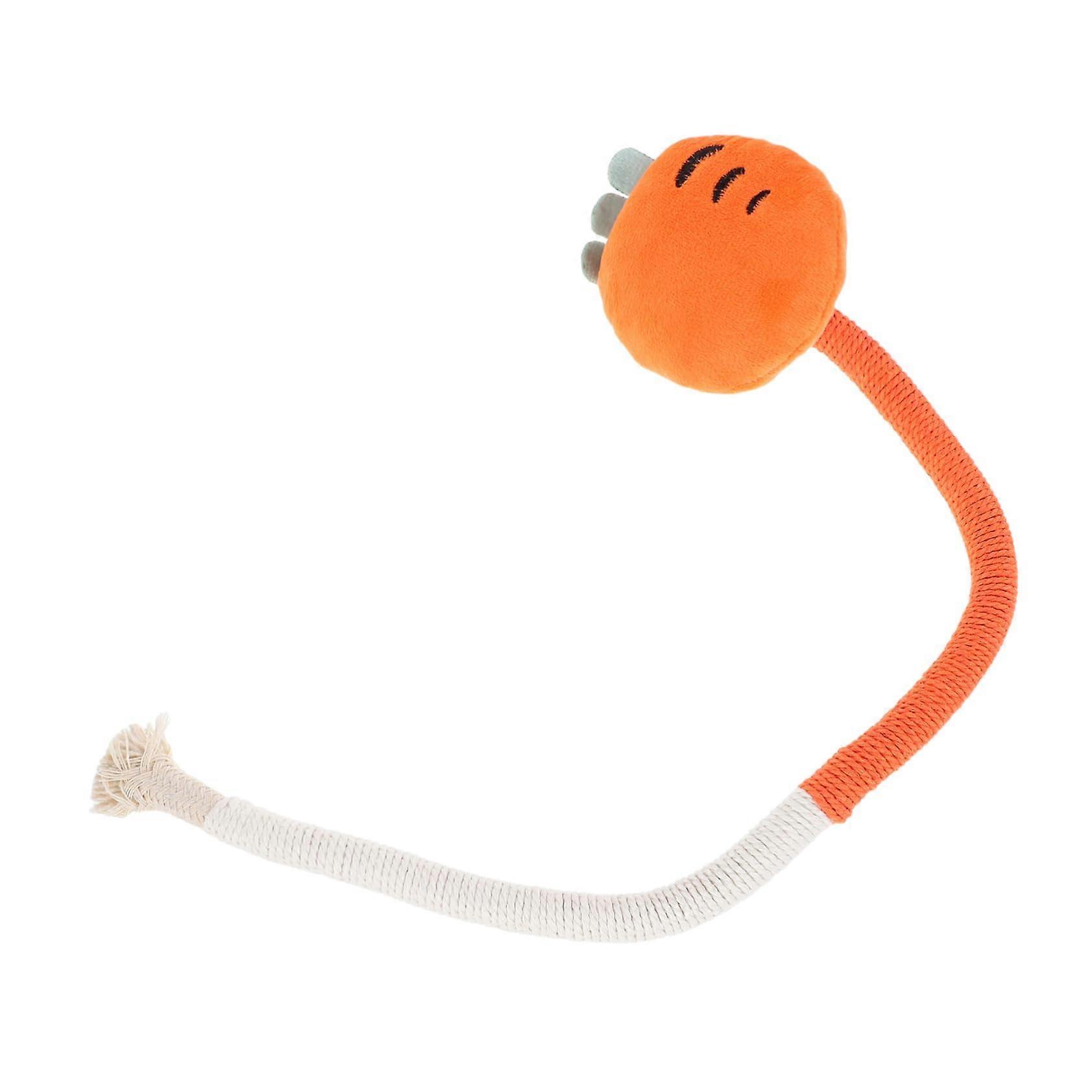 Catbiting rope toy kitten cat bite funny cat toy cat chew rope woven cat toy interactive toy for cats cotton rope orange