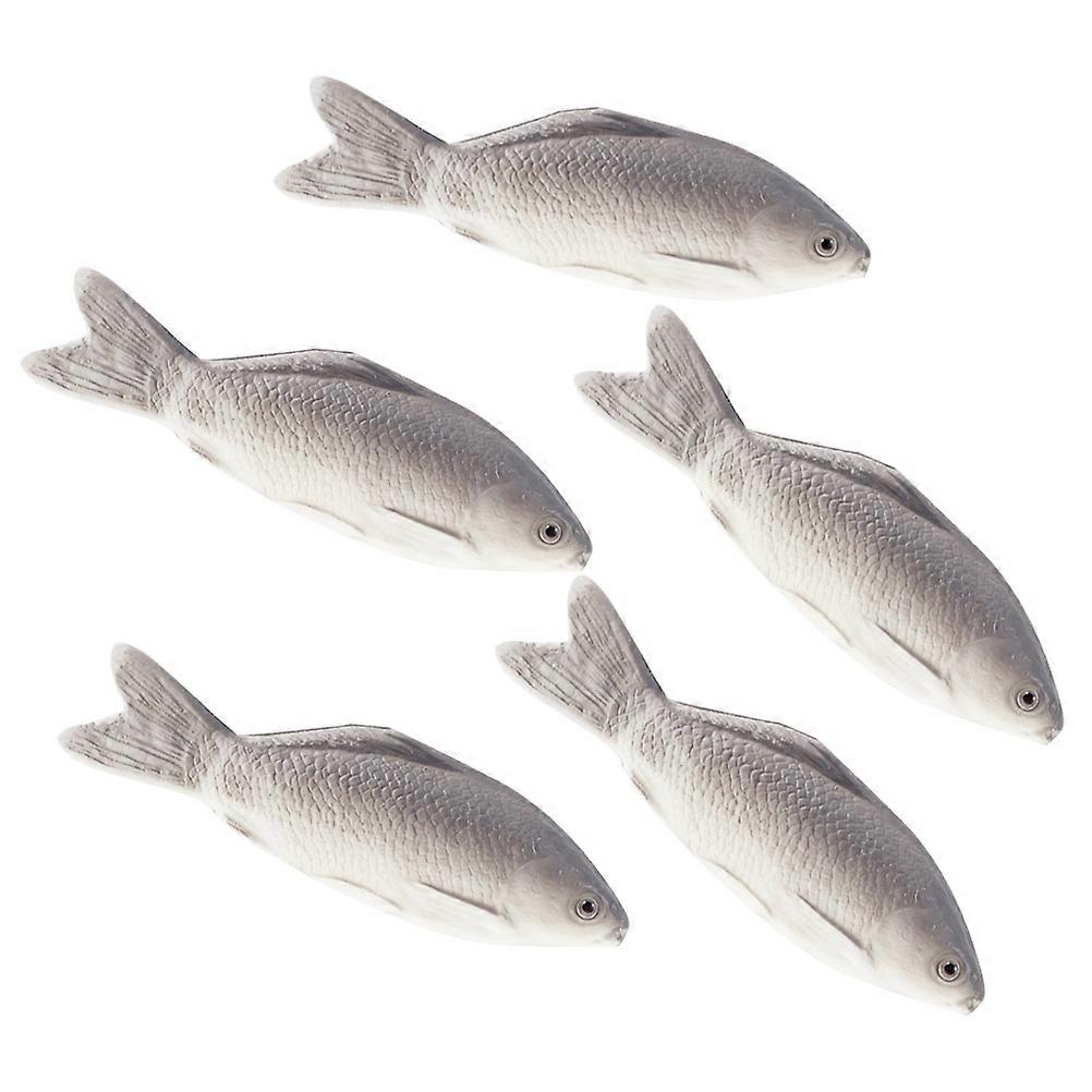 Realistic Fake Fish Toy Durable Non-Toxic For DIY Projects Grey 13.80X4.30X2.20cm 5Pcs
