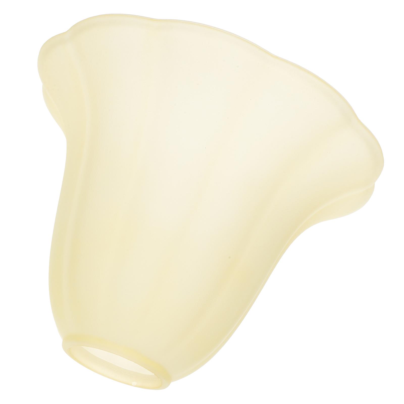 Retro Glass Lampshade Light Diffusion Eye Protection 17.5X17.5X13.5CM Light Yellow Simple and Sturdy 1Pcs