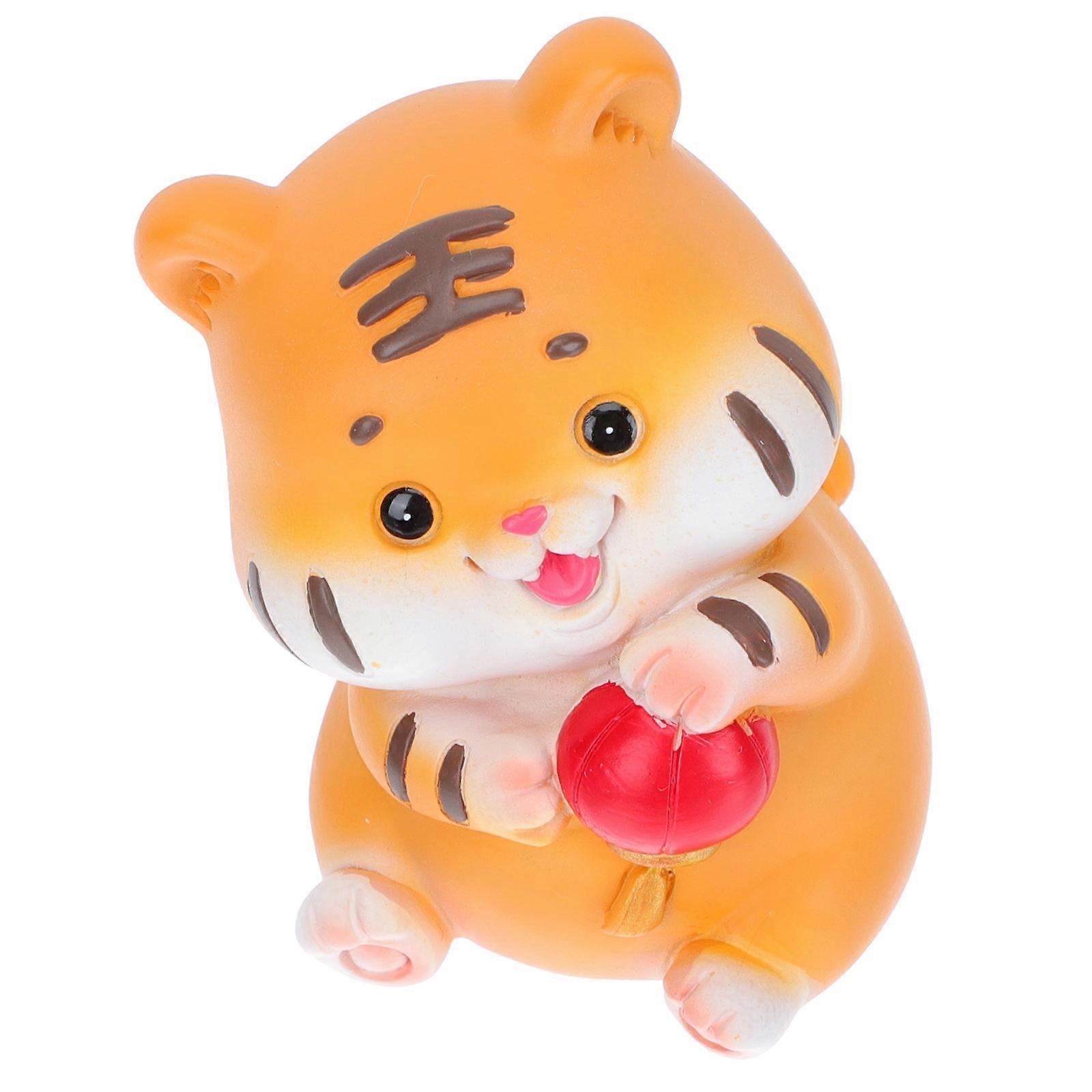 New Year Tiger Decor Tiger Figure Car Dashboard Ornament Cute 6x5cm 1Set