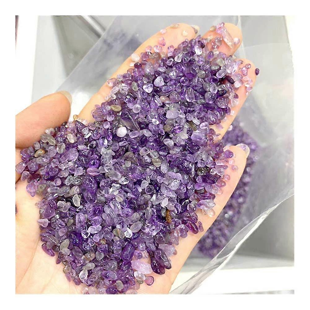 Natural Raw Amethyst Chips 100g for Reiki Healing, 5-8mm Size, Gemstone Crushed Stones for Meditation and Energy Work