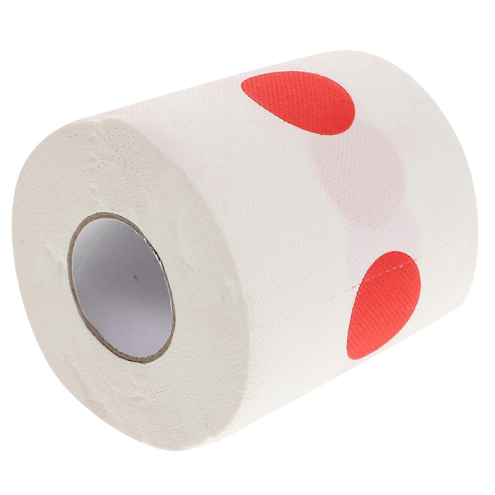 Festive Bathroom Tissue Roll With Red Dots Fun And Entertaining Decorative Paper 1Pcs