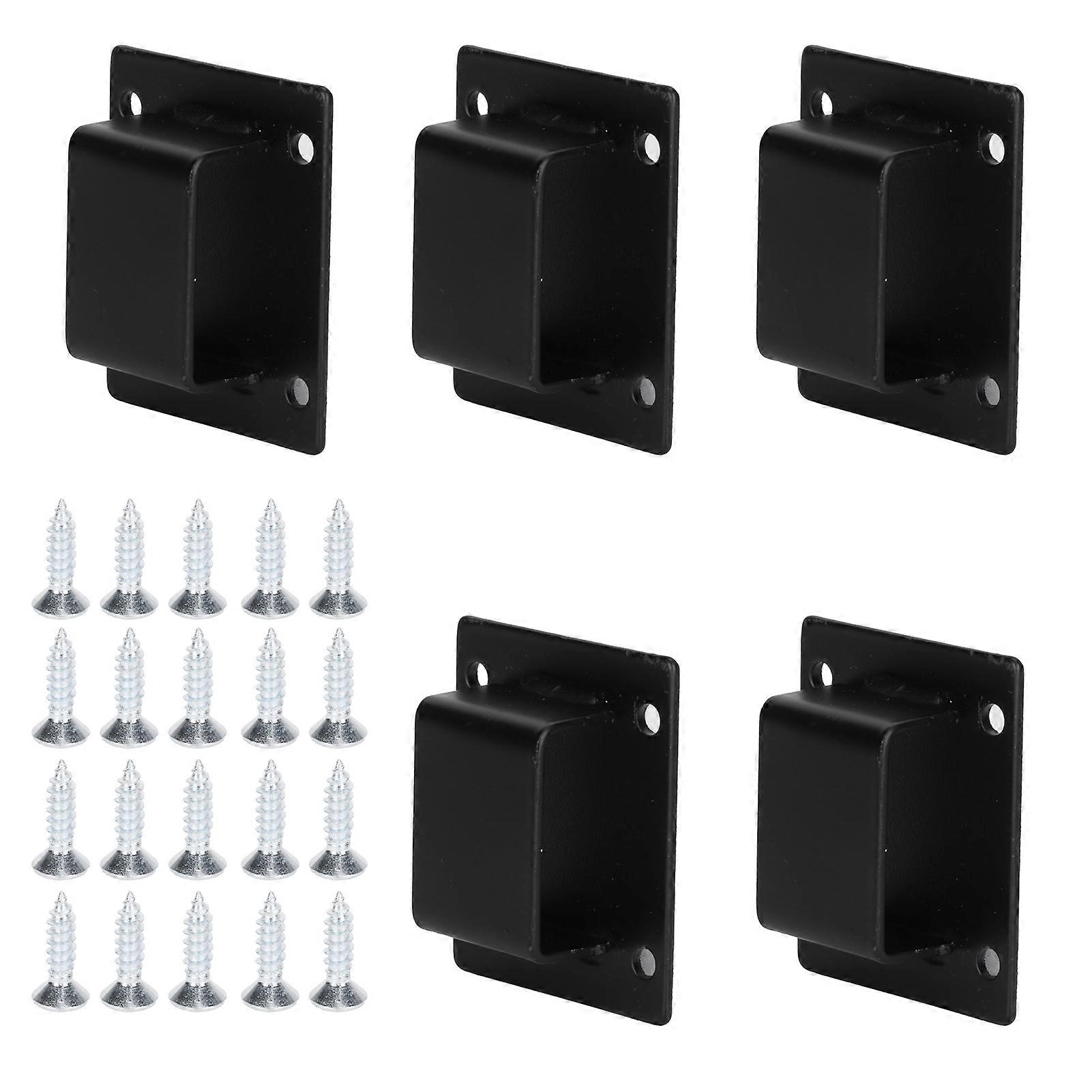 5kpl seinähyllyn kiinnitysteline näyttöhylly koukku ripustin teline putkitankon pidike musta