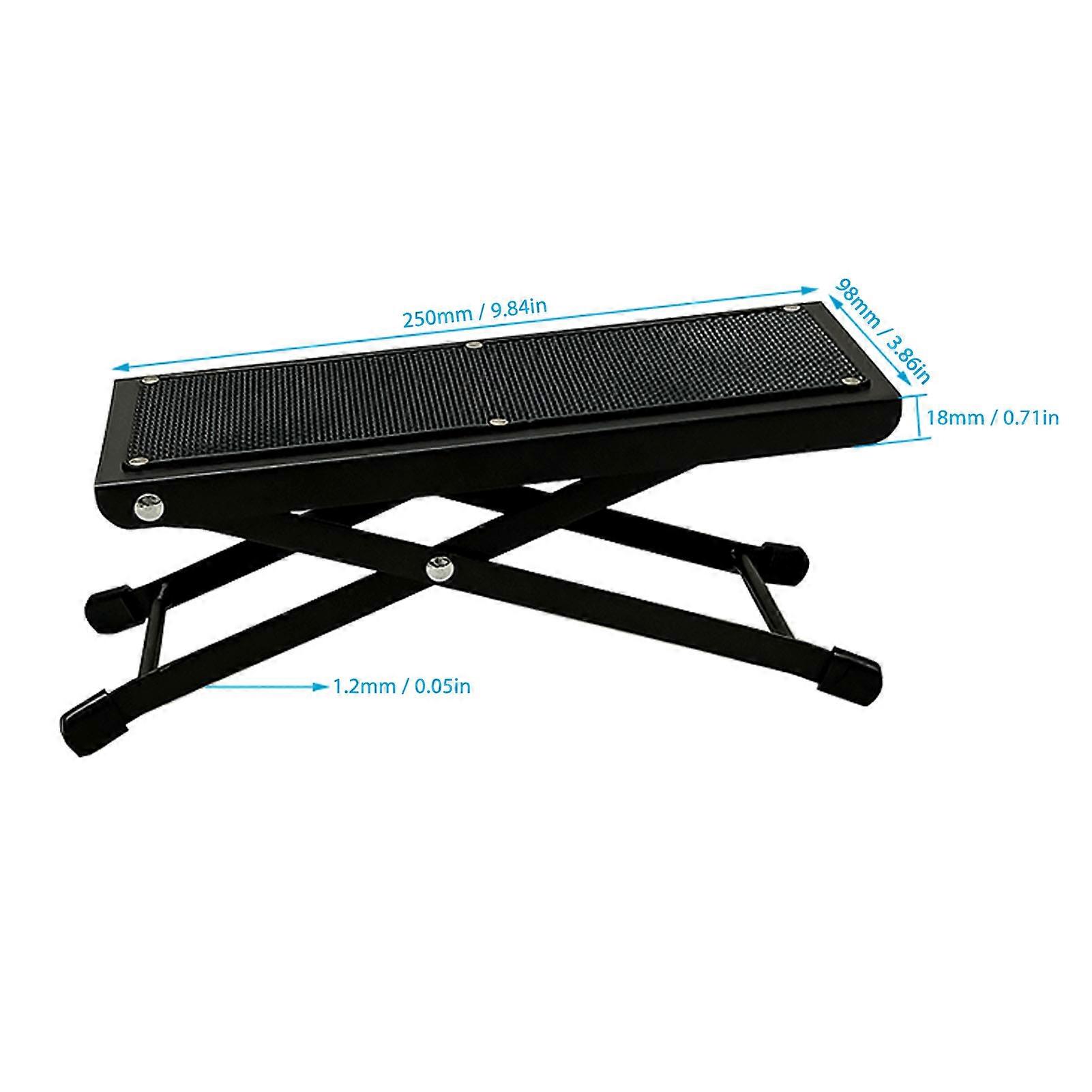 Adjustable Guitar Foot Rest 4-Position Foldable Metal Rubber Support