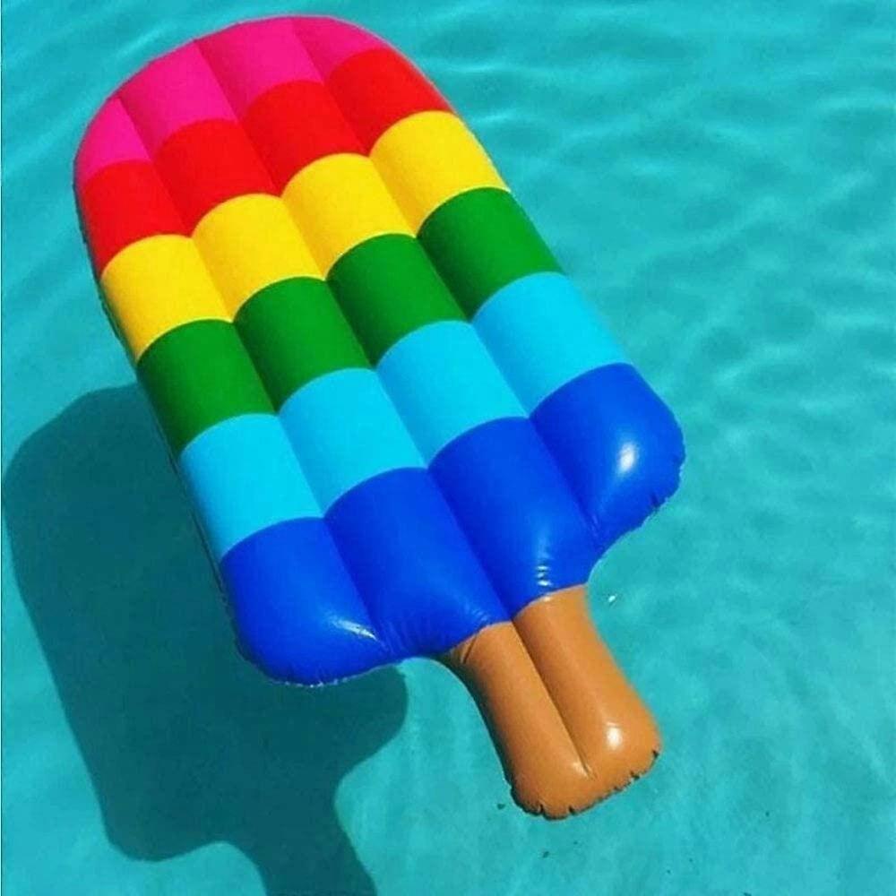 Inflatable Ice Cream Water Floating Row for Adults and Kids, Large Ice Lolly Pool Ride, Photo Prop for Beach Parties