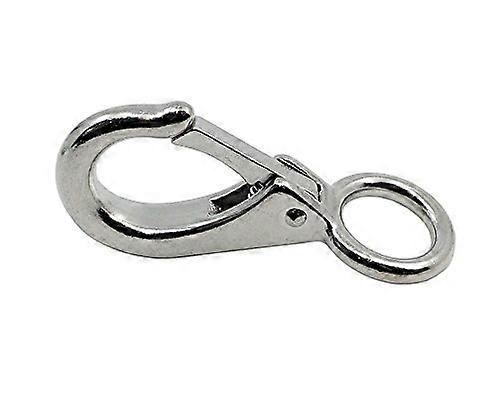 V4A Stainless Steel Eye Hook with Fixed Eye, 53 mm Snap Shackle, Rust-Proof, Heavy Duty, 2 Pack
