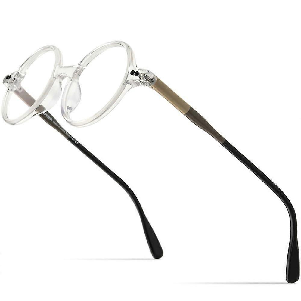 Acetate Glasses Frame Men Retro Vintage Oversized Round Eyewear Transparent Unit Size