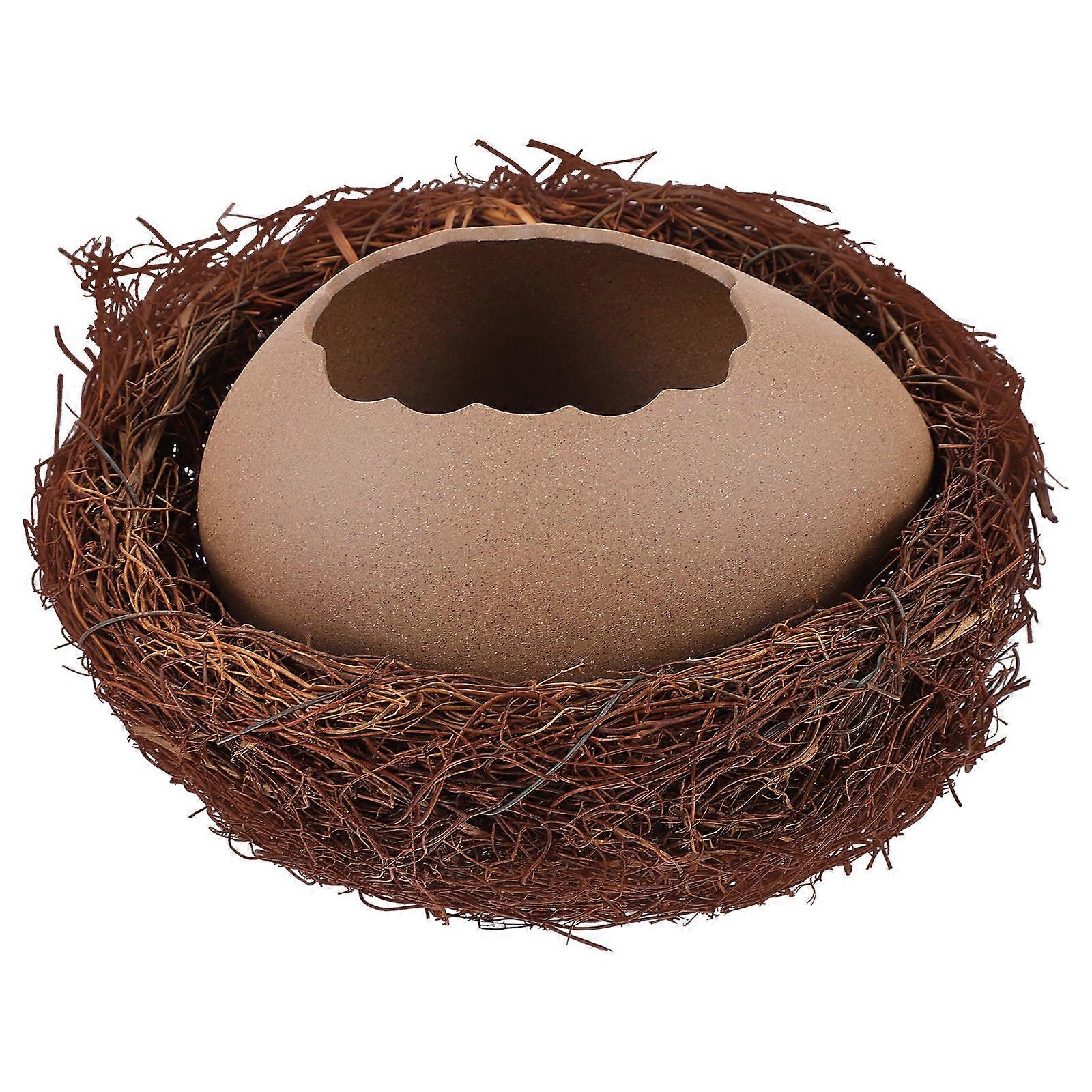 Premium Ceramic Bird Egg Planter Set – Unique Design for Hydroponics, Home, Windowsill, and Balcony Garden Display