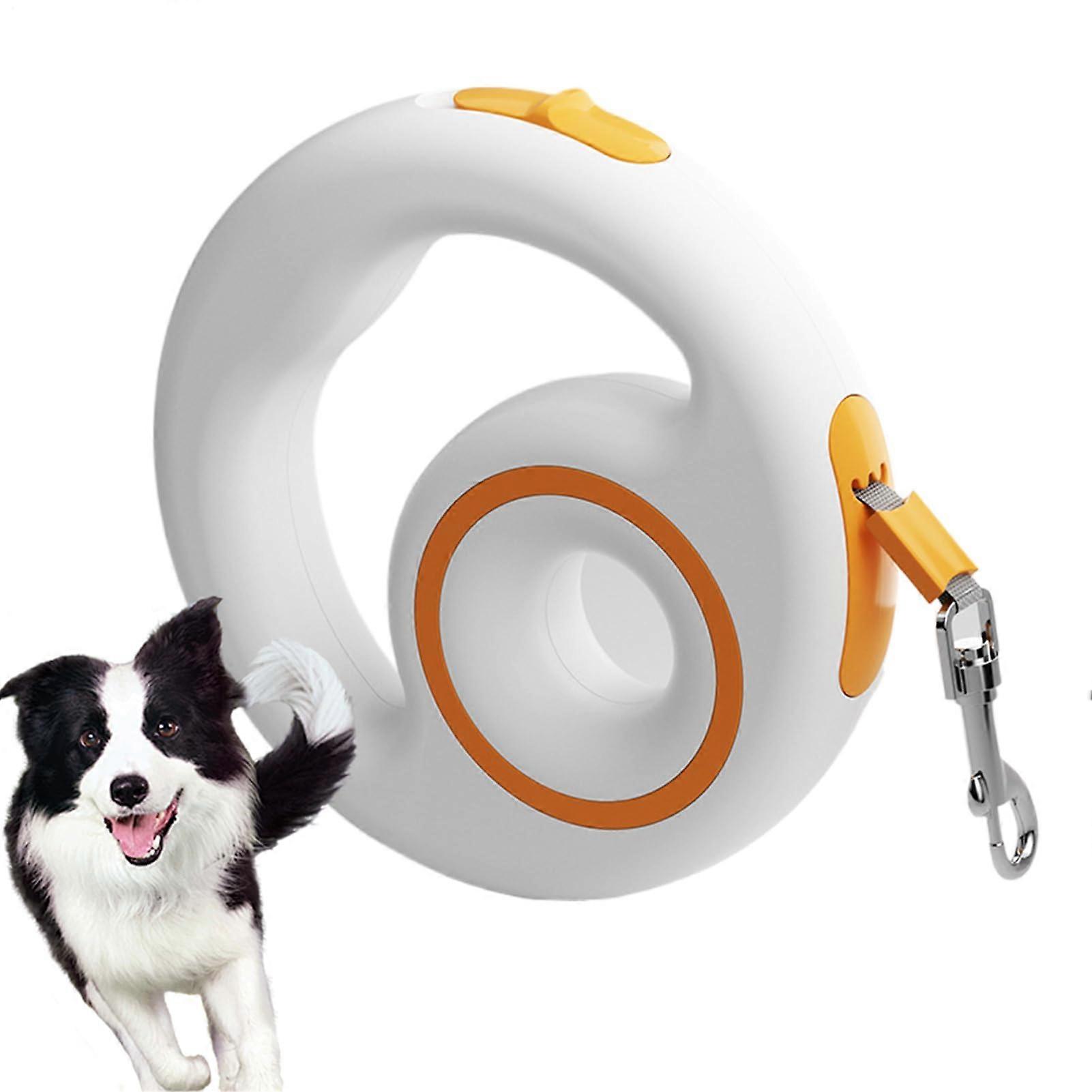 Retractable leash for dogs – retractable leash for cats, ergonomic, nonslip, for walking and hiking, with shock absorption, orange.