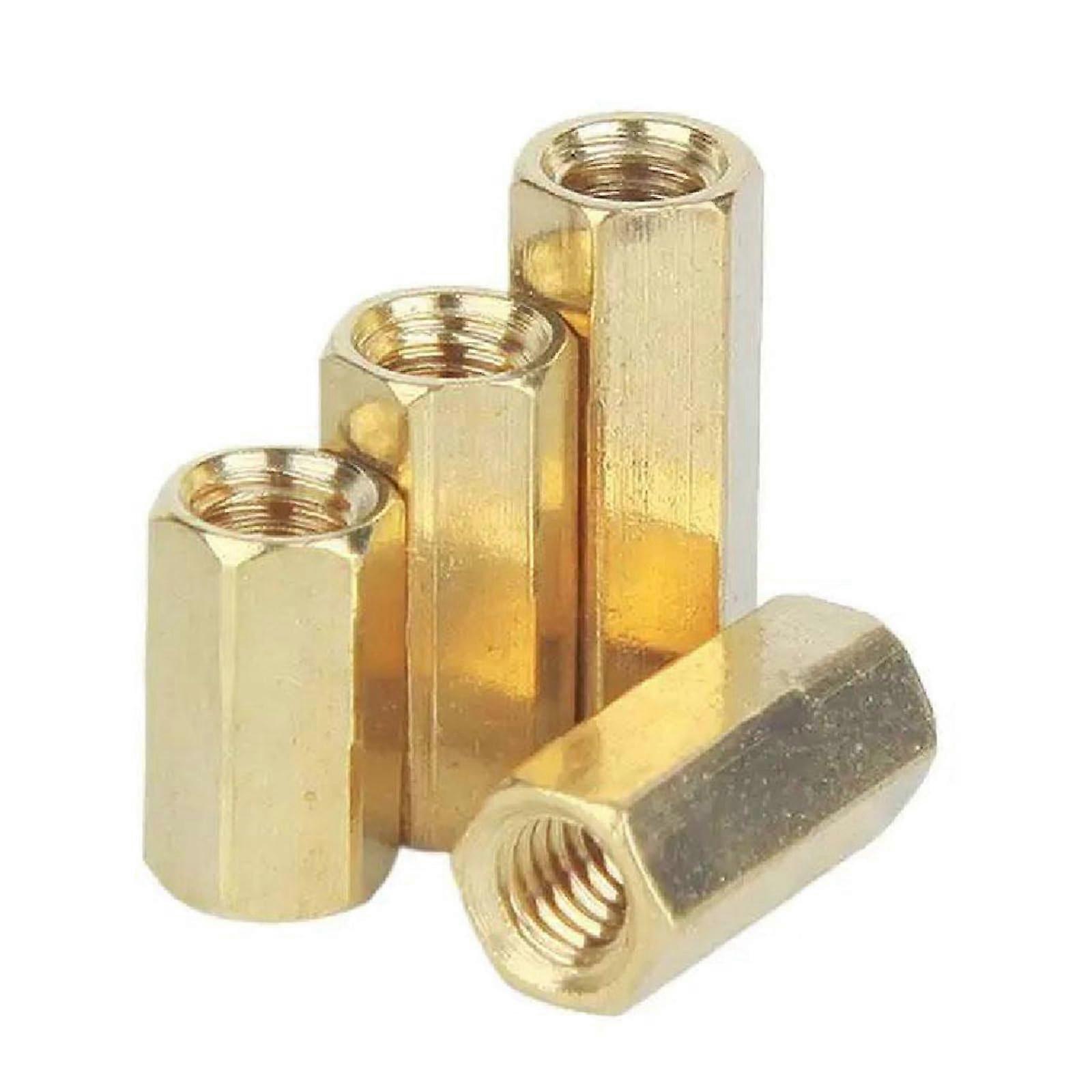 Hexagonal Brass Column M4 Bolt Female Thread Copper Nut 50pcs 40mmxM4 50 Items 40mmxM4