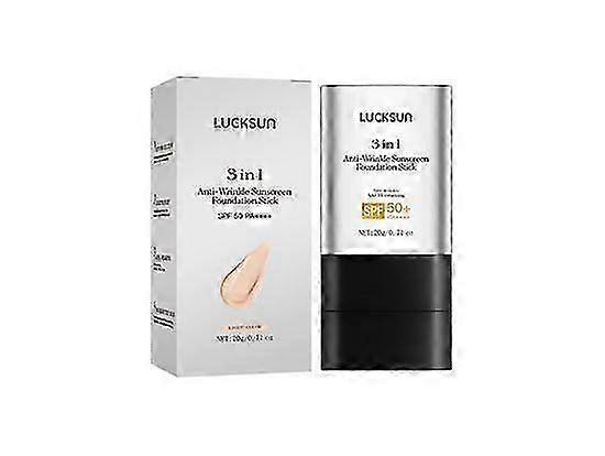 2025 3-In-1 Anti-Wrinkle Foundation Stick with SPF 50+ | Hydrating, Lightweight & Full Coverage | Flawless Eraser with Brush