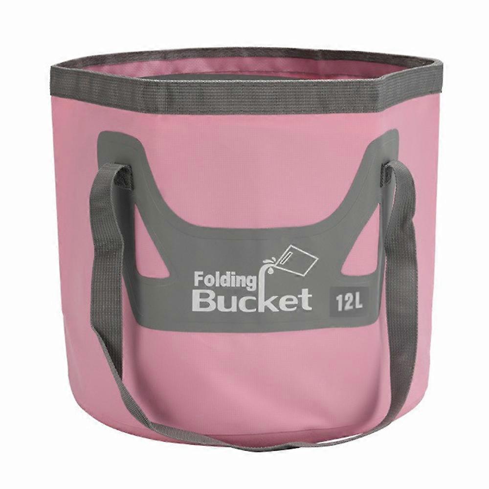 Upgraded Version 12L Outdoor Collapsible Water Bucket with Dual Handles Portable Fishing Bucket Fold