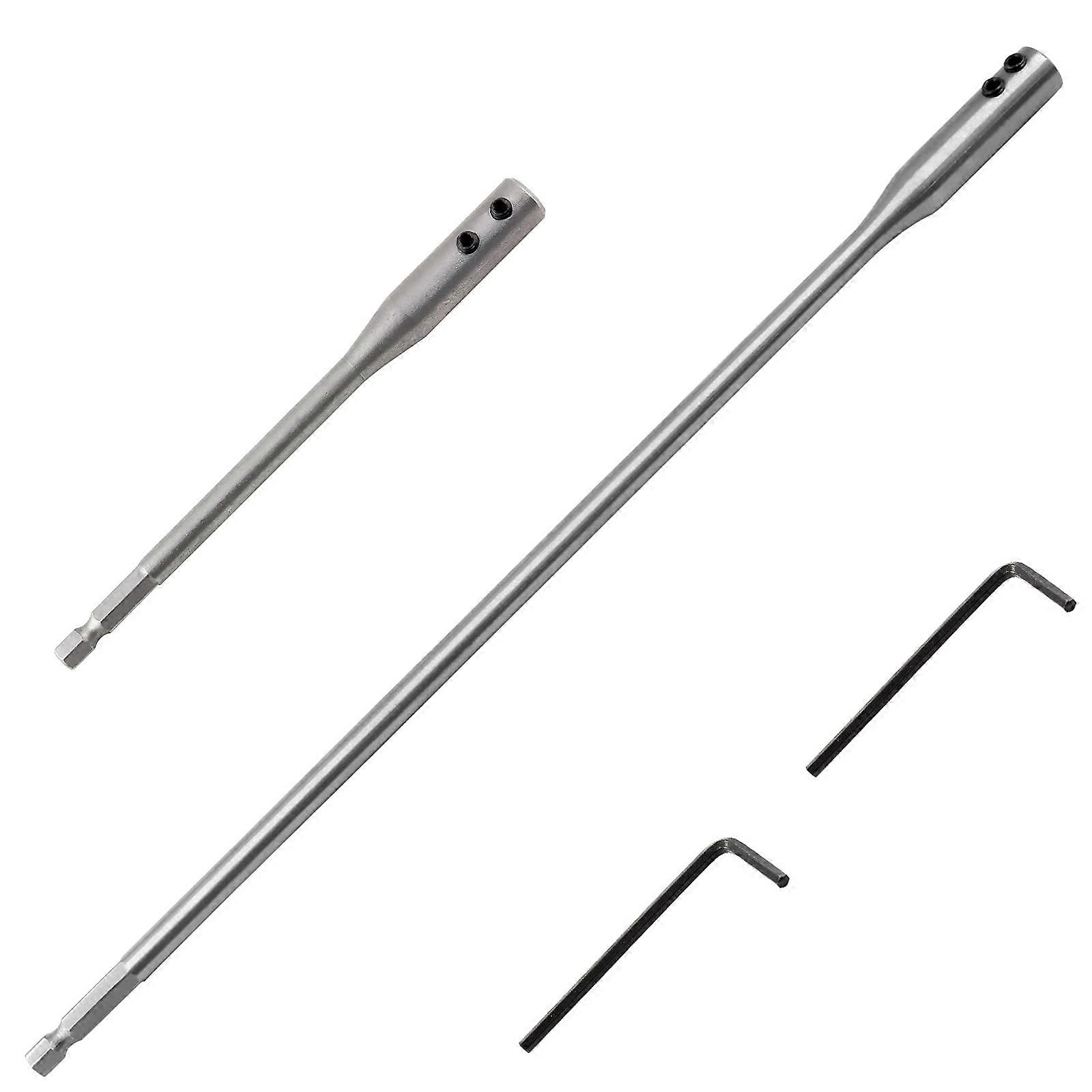 1/4 Extension Bit 4-Piece Set, 6-Inch Bit Holder, 12-Inch Wood Spade Drill Bit Extension, Long Spade Bits, Mini Hex Shank