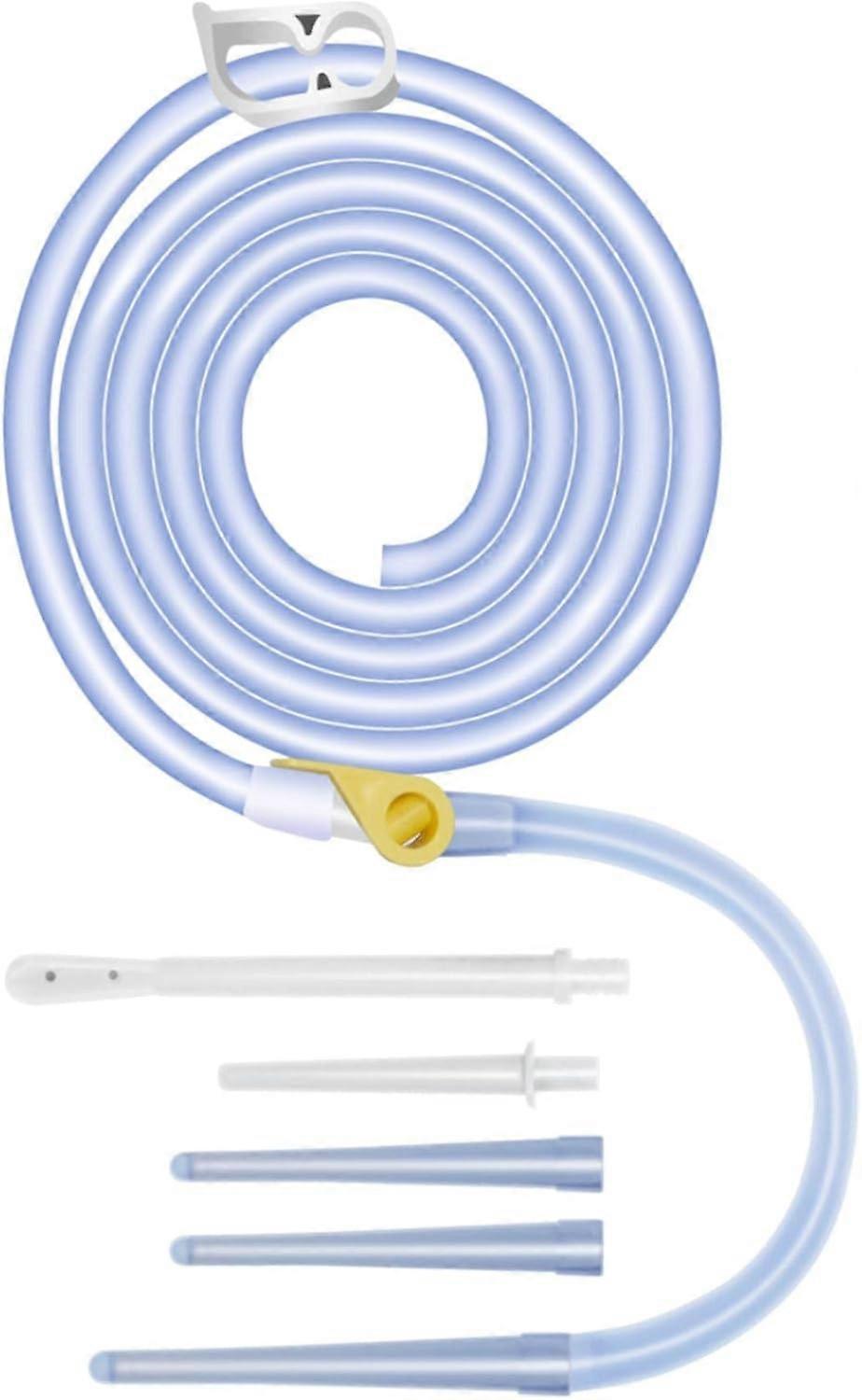 Enema Hose Replacement Kit for Enema Bag and Enema Bucket，Coffee Enema Nozzles，Silicone Enema Tube Kit Clear
